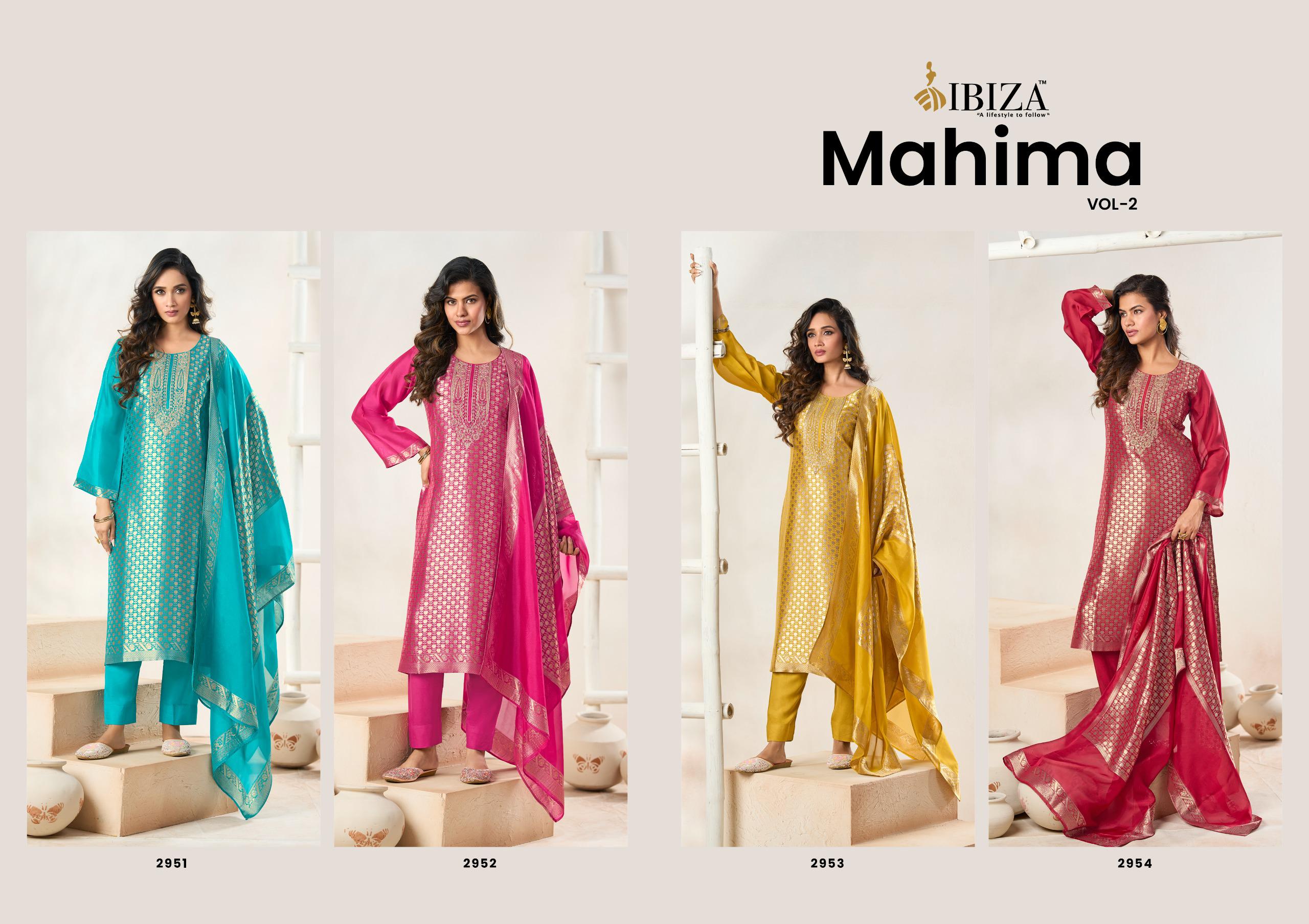 Ibiza Mahima Vol 2 Banglory Silk With Embroidery Work Salwar Kameez