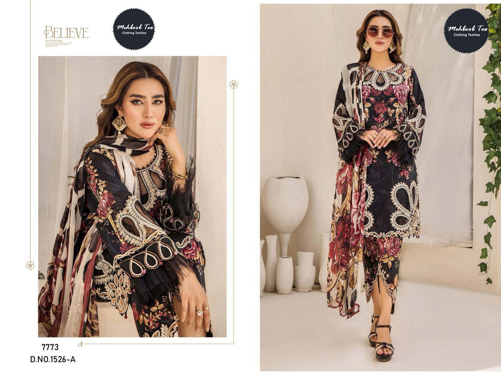 Mehboob Tex 1526 A Cotton Print With Embroidery Pakistani Salwar Kameez