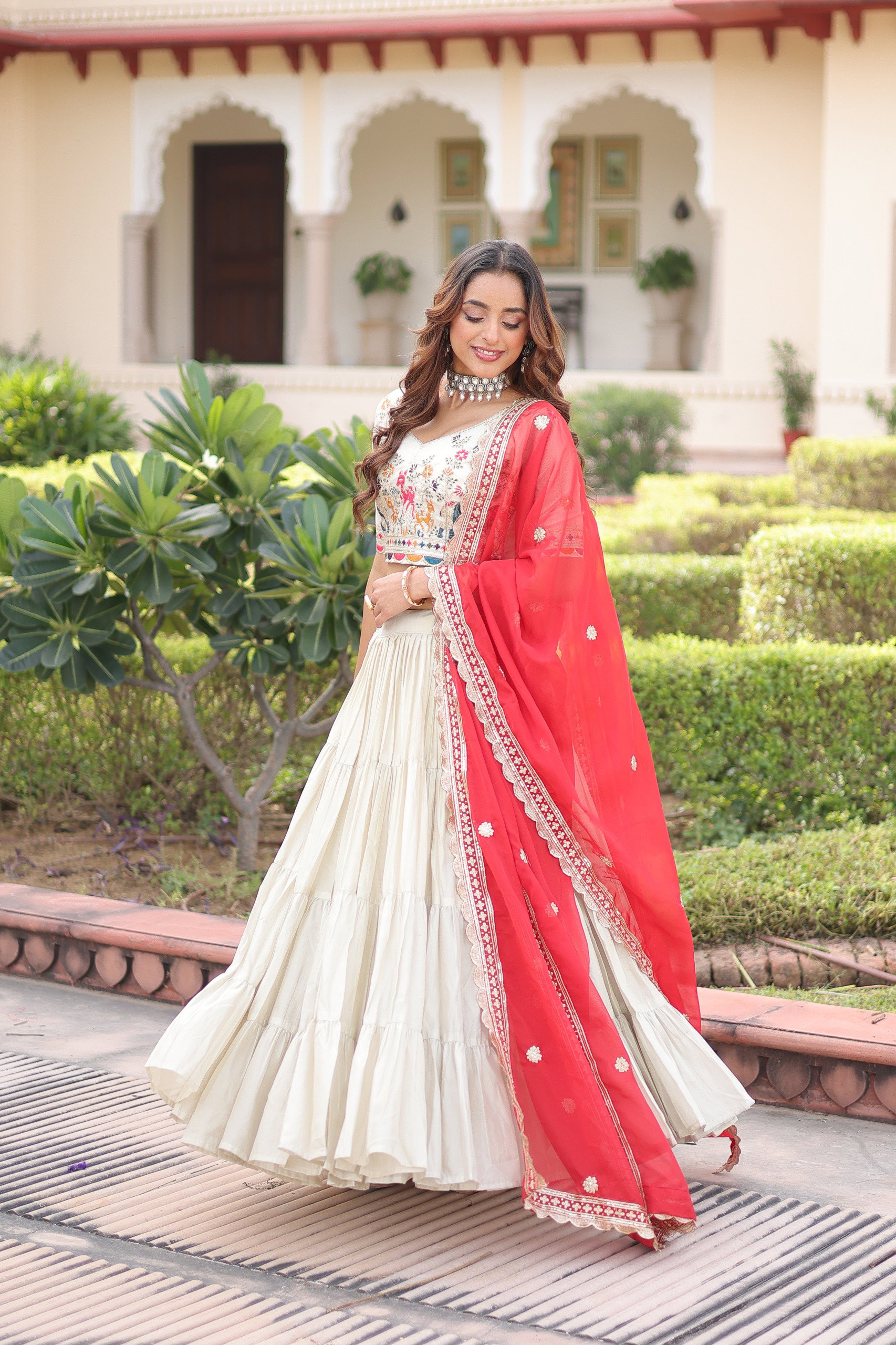 Lekha KA 5061 Cosmos Silk Frill Stitching lehenga Choli