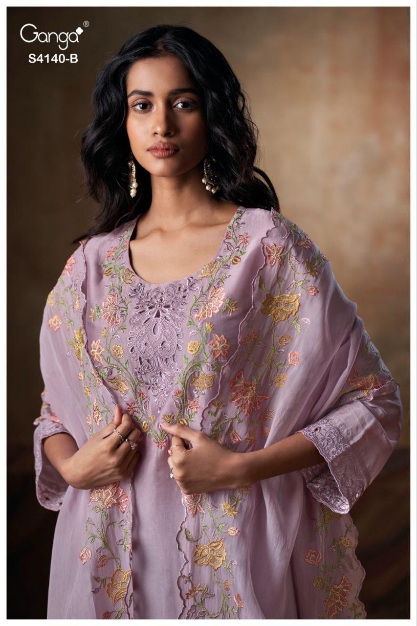 Ganga Cassara 4140 Bemberg Silk Embroidery Salwar Kameez