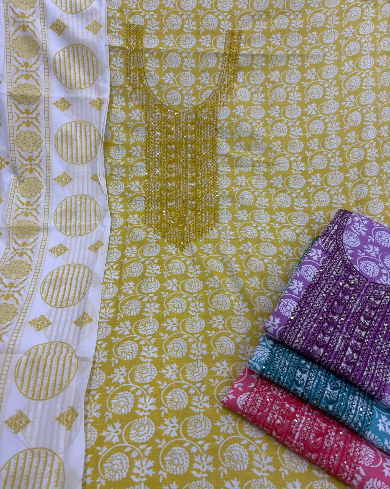 Naisha Colour Set Vol 3 Cotton Slub Printed Dress Material Collection