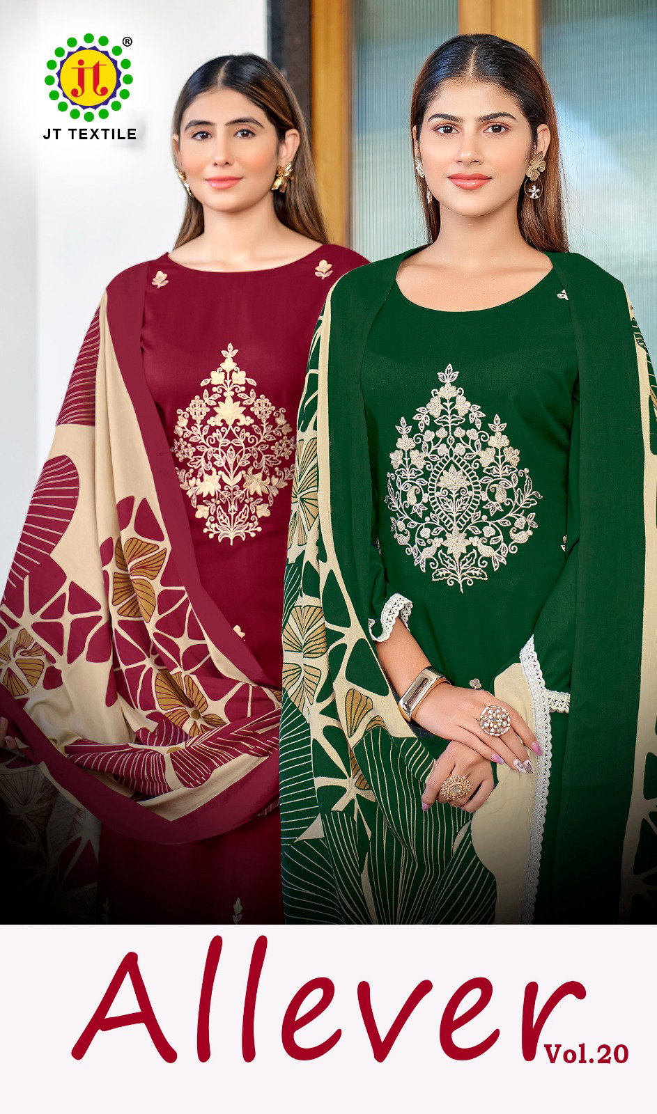 Jt Allever Vol 20 Rayon With Embroidery Work Dress Material Collection