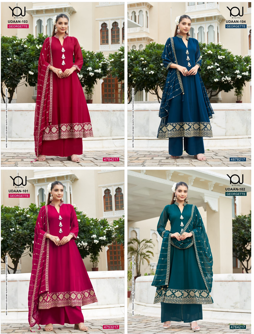 Uddan You Georgette Embroidered Designer Salwar Suit Collection