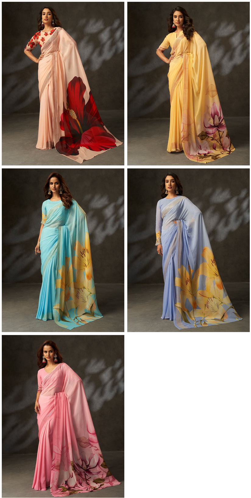 Csn Printed Silk Georgette Silk Digital Printed Fancy Saree Collection