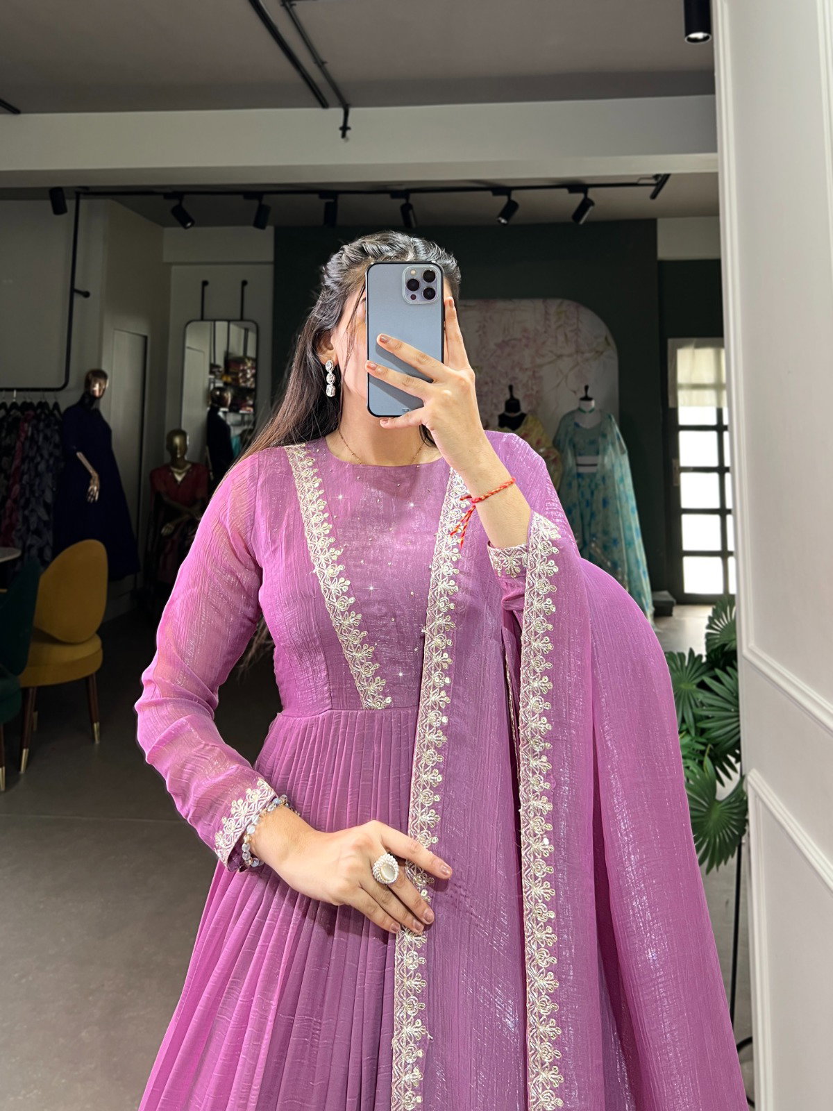 Lekha YF 5500 Silver Glory Sequence Embroidery Worked Gown With Dupatta