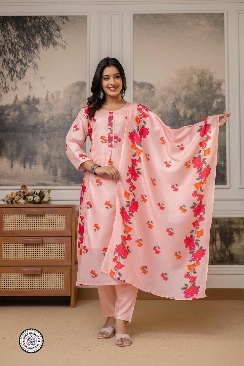 Lekha KL 4089 Cotton Printed Kurti Bottom With Dupatta