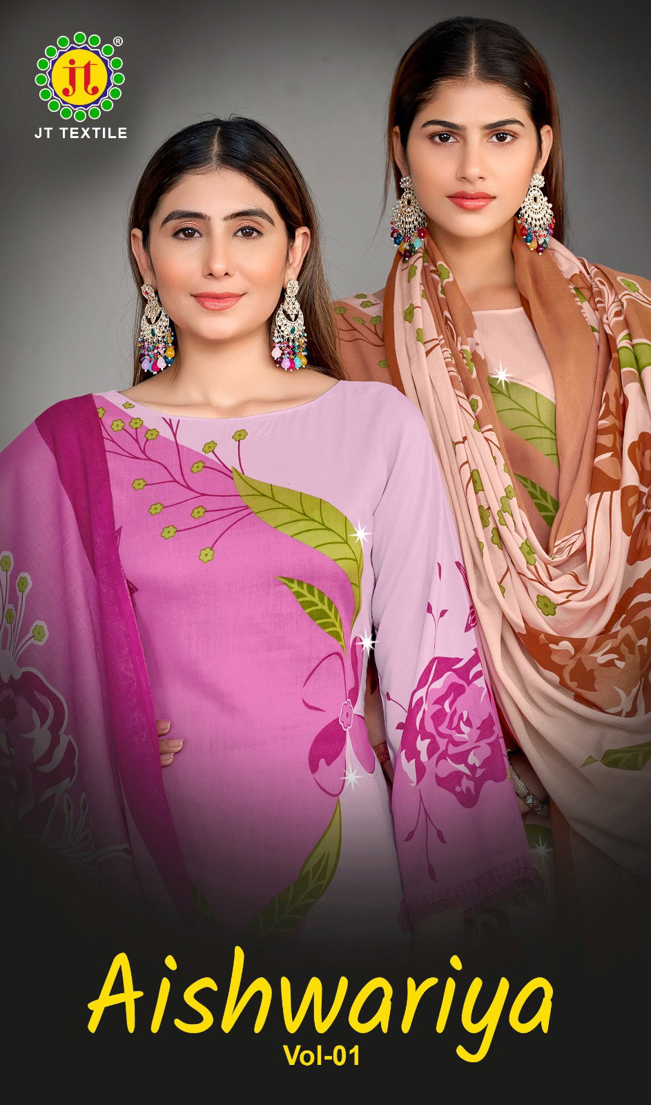 Jt Aishwariya Vol 1 Rayon With Foil Printed Dress Material Collection