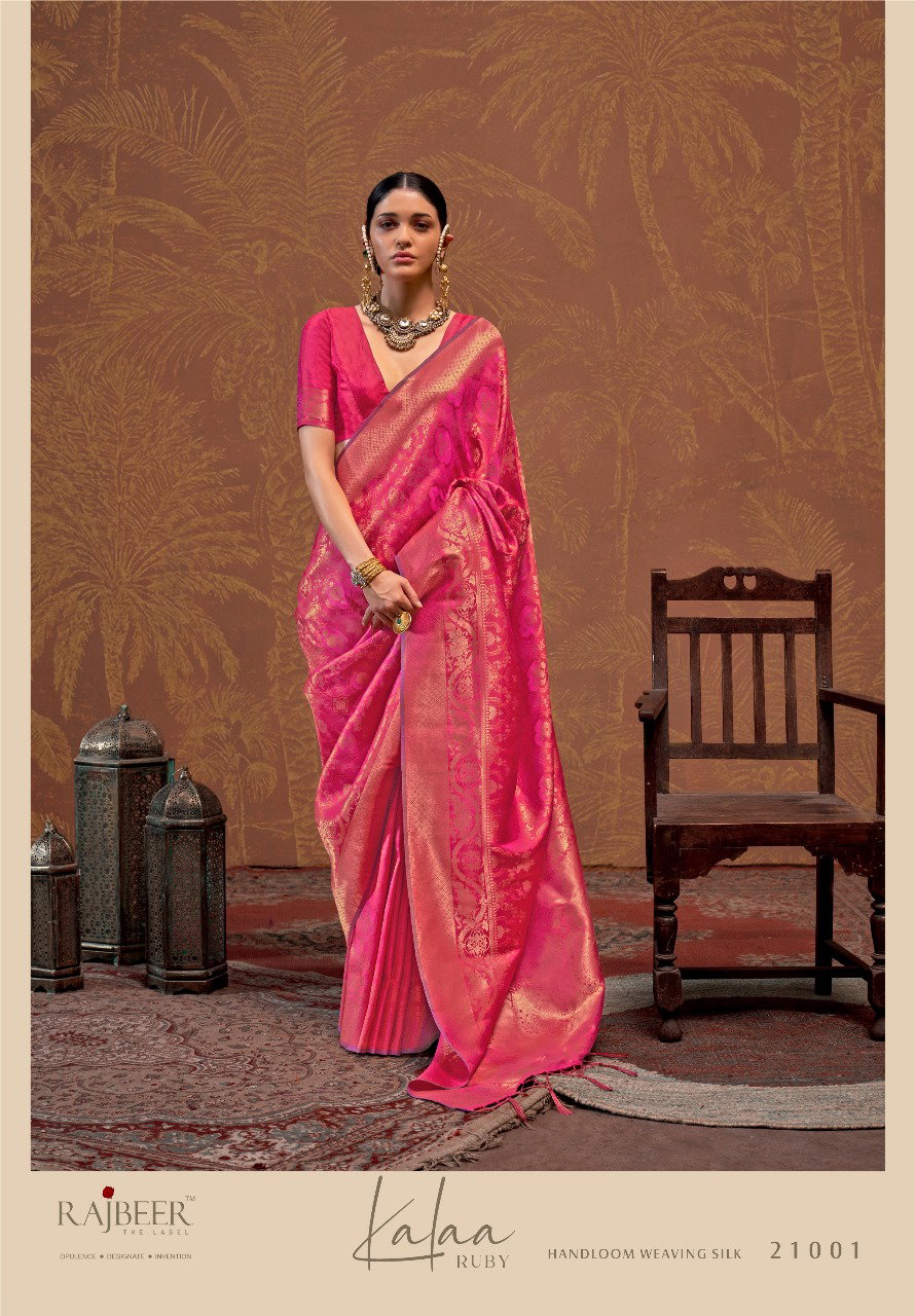 Rajbeer Kalaa Ruby Handoom Weaving Silk Saree Collection 