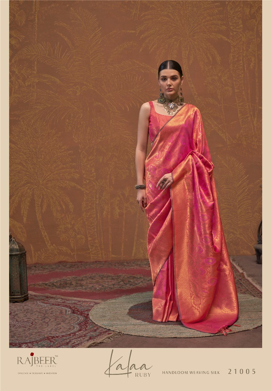 Rajbeer Kalaa Ruby Handoom Weaving Silk Saree Collection 