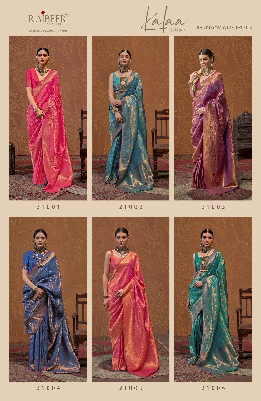 Rajbeer Kalaa Ruby Handoom Weaving Silk Saree Collection 