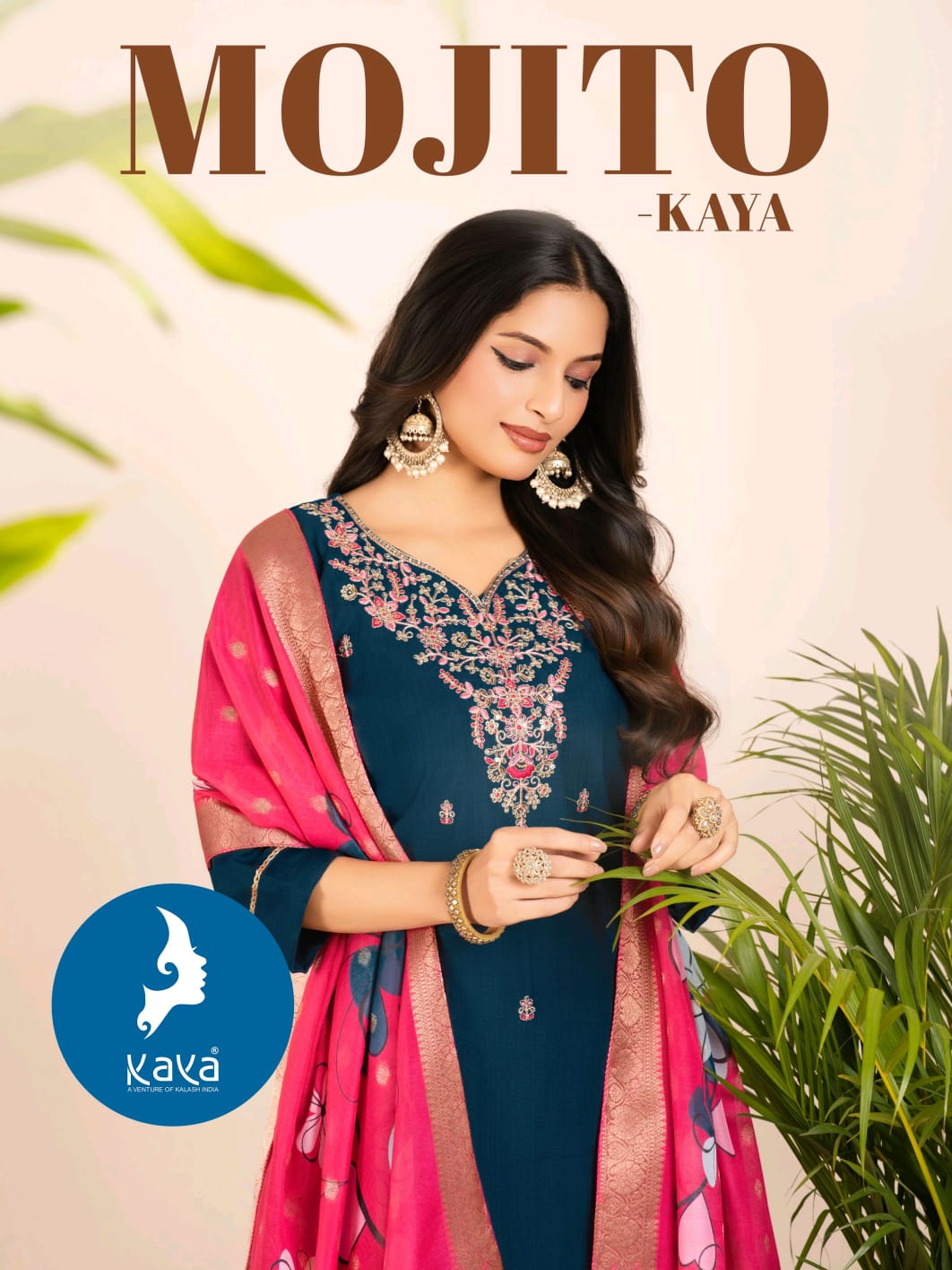 Kaya Majito Vertican With Work Kurti Pant And Dupatta Collection