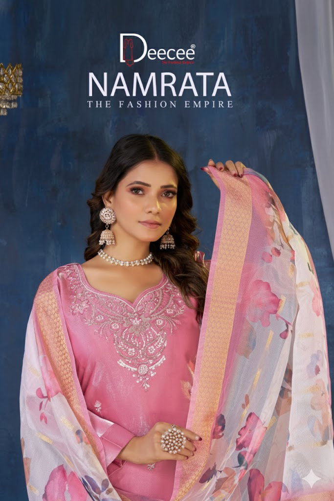 Deecee Namrata Straight Cut Kurti With Neck And Front Handwork Embroidery Kurti Bottom with Dupatta Collection 