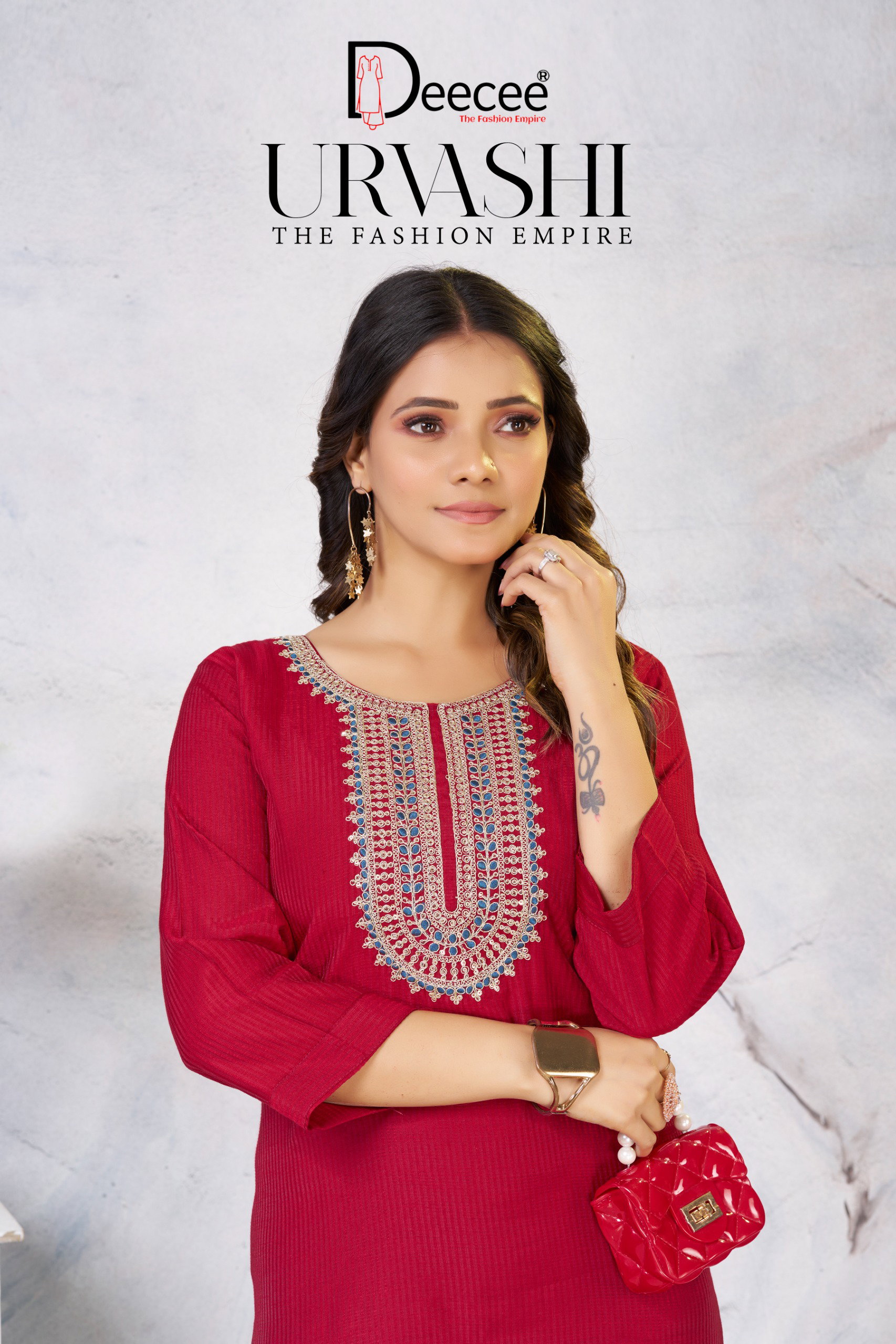 Deecee Urvashi Straight Cut Kurti With Embroidery Work Kurti Collection 
