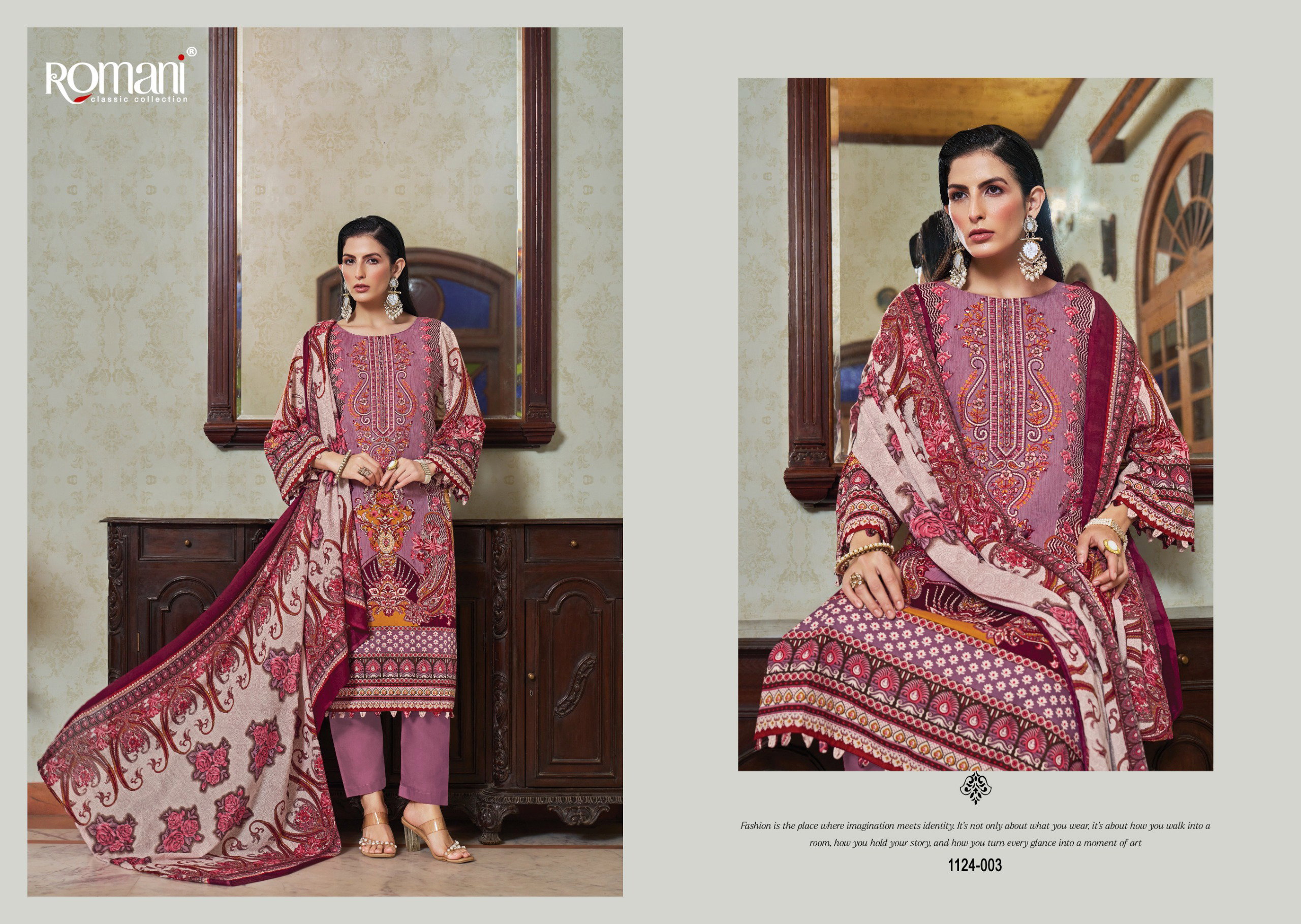 Romani Aarzu Vol 25 Cotton Digital Printed With Embroidery Dress Material