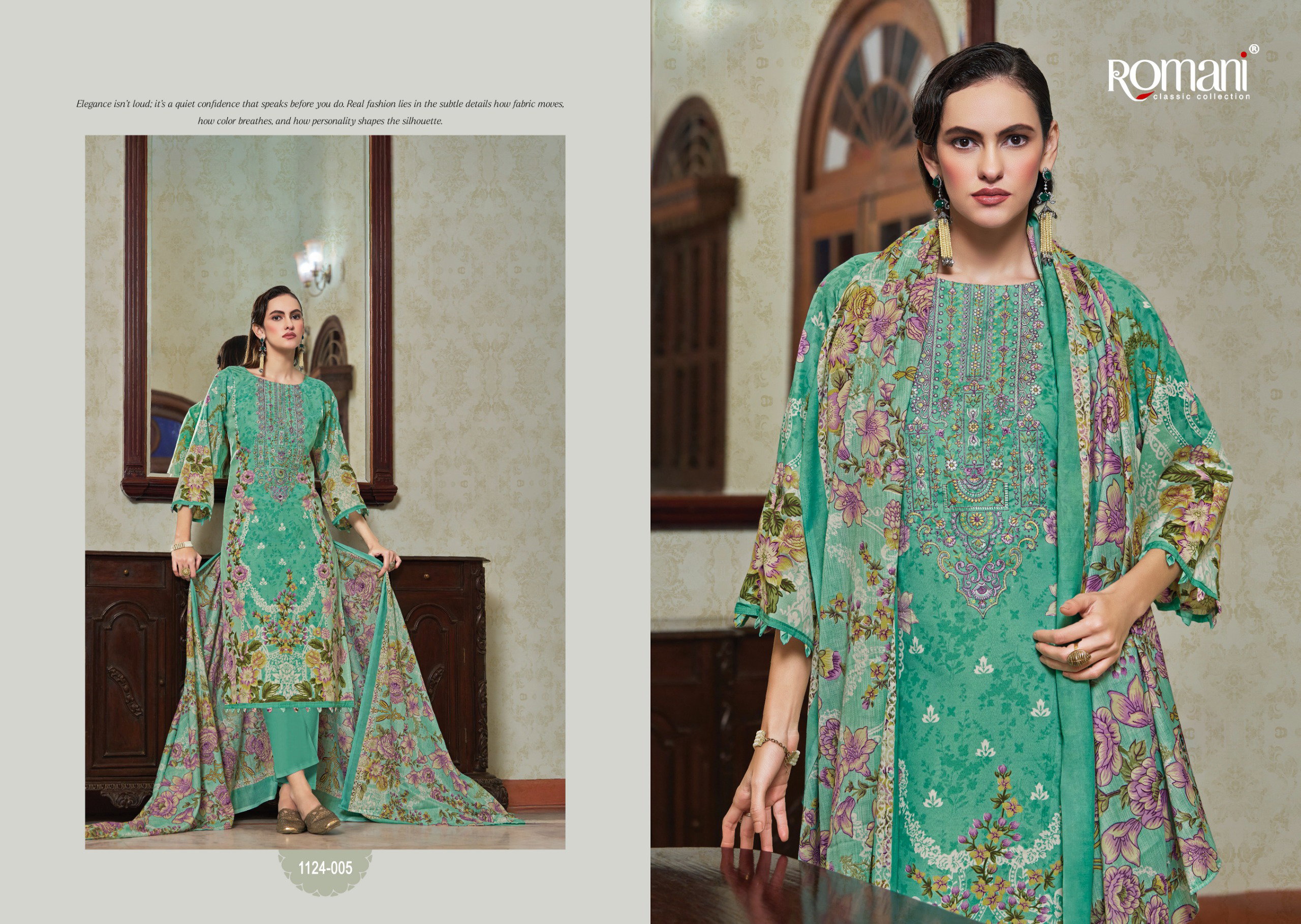 Romani Aarzu Vol 25 Cotton Digital Printed With Embroidery Dress Material