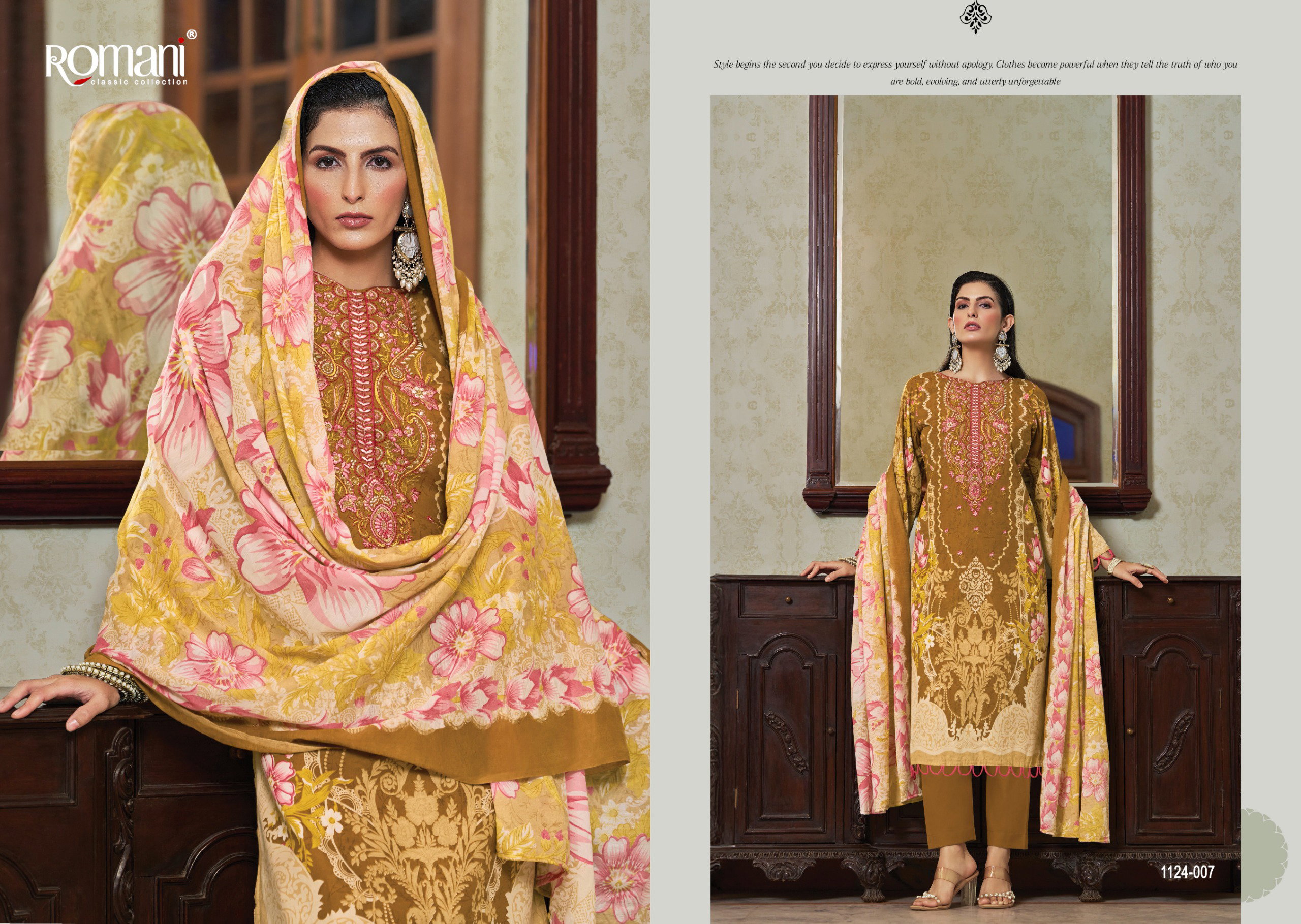 Romani Aarzu Vol 25 Cotton Digital Printed With Embroidery Dress Material