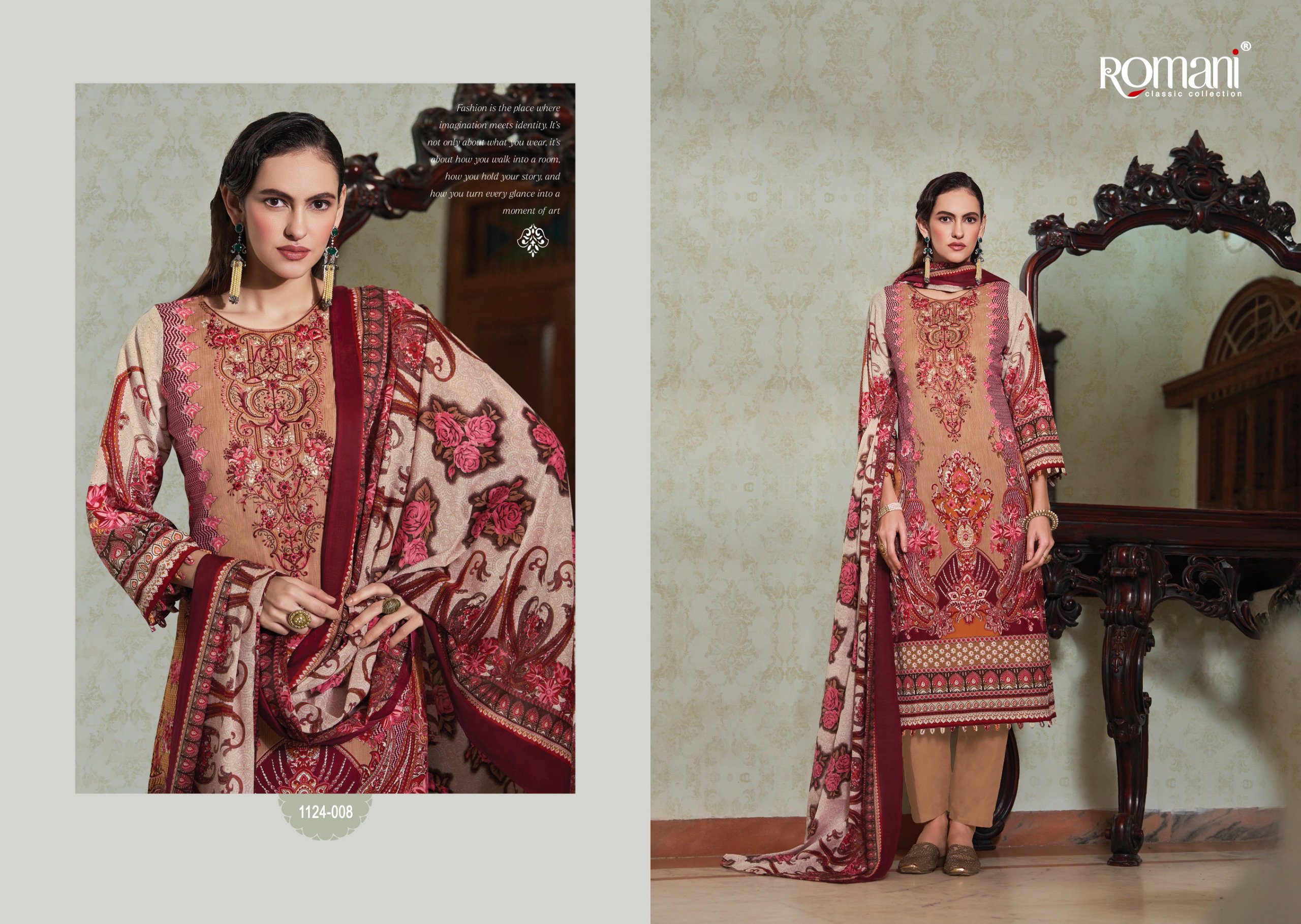 Romani Aarzu Vol 25 Cotton Digital Printed With Embroidery Dress Material