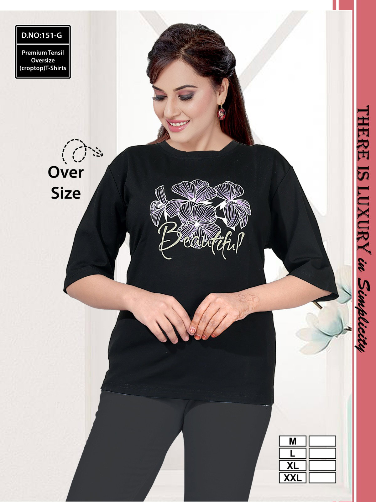 Summer Special 151 G Heavy Tencil Plain Oversize Crop Top T Shirt