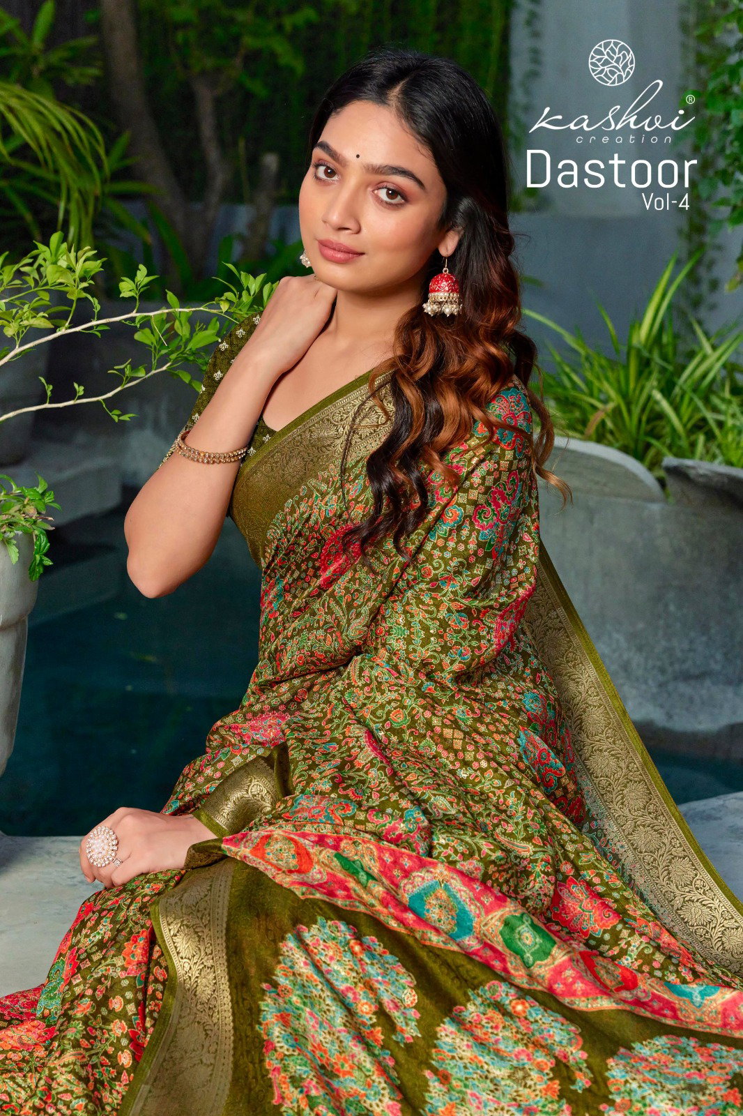 Kashvi Dastoor Vol 4 Viscose Moss Foil Printed Saree Collection