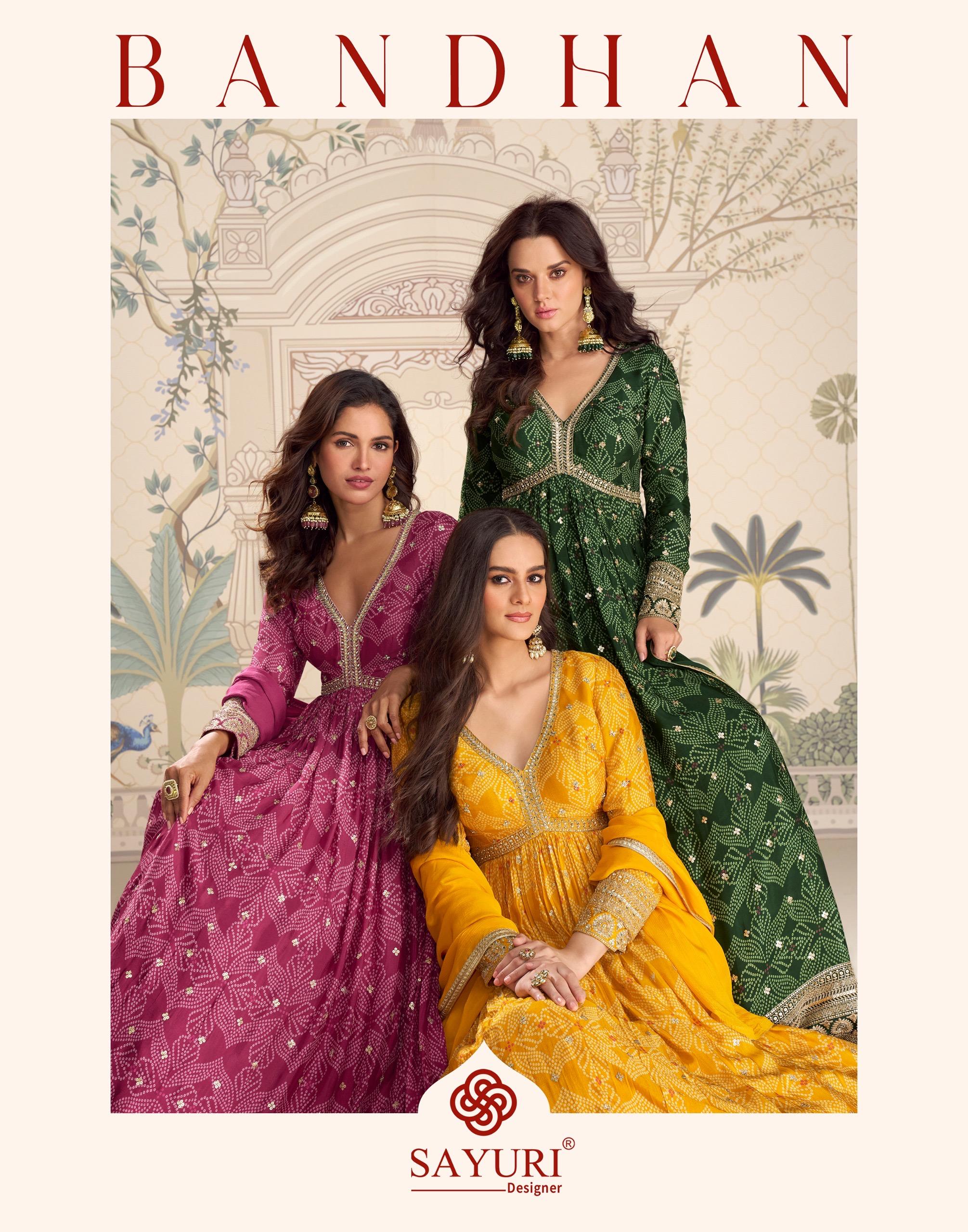 Sayuri Bandhan Chinon Silk With Embroidered Gown And Dupatta Collection
