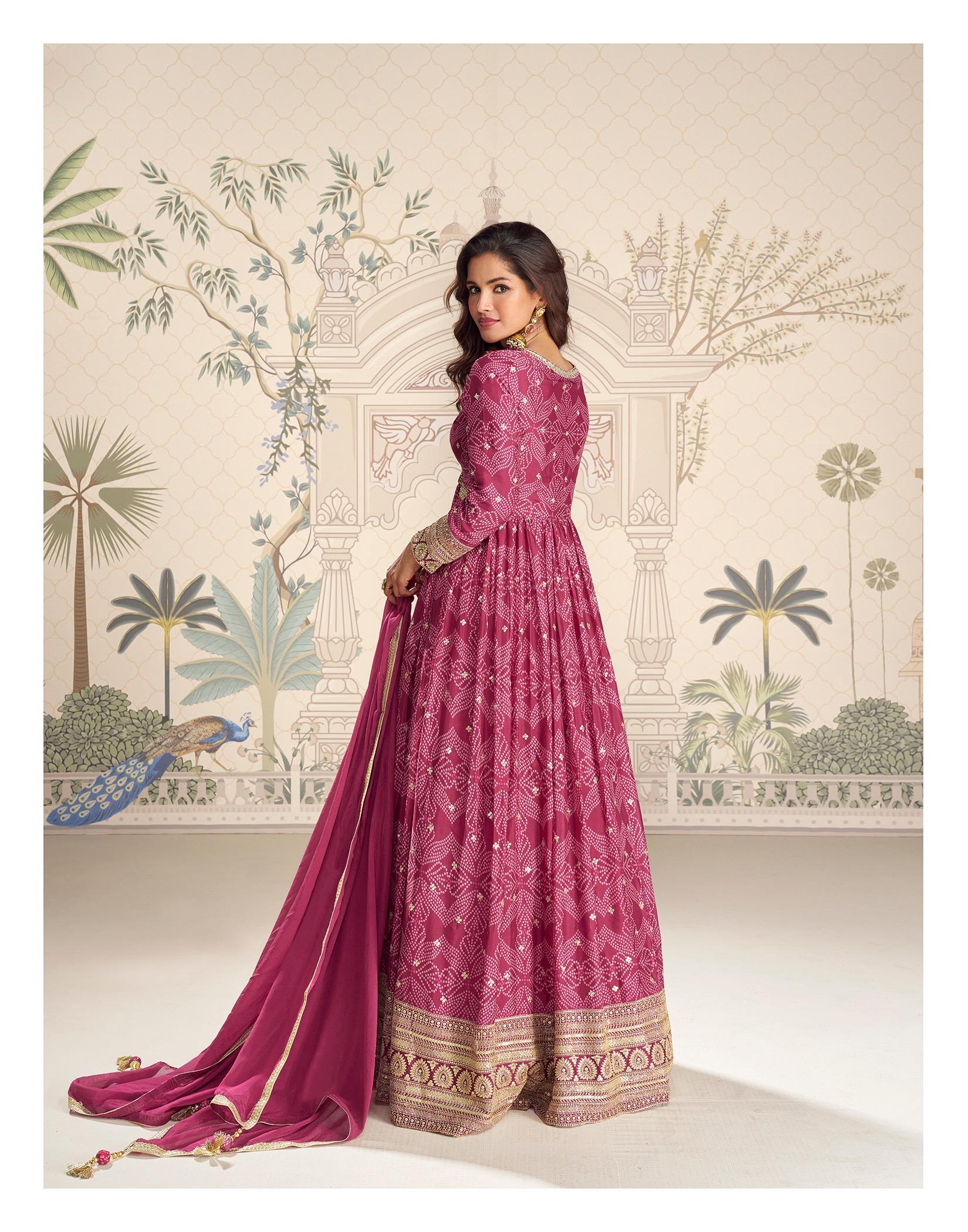 Sayuri Bandhan Chinon Silk With Embroidered Gown And Dupatta Collection