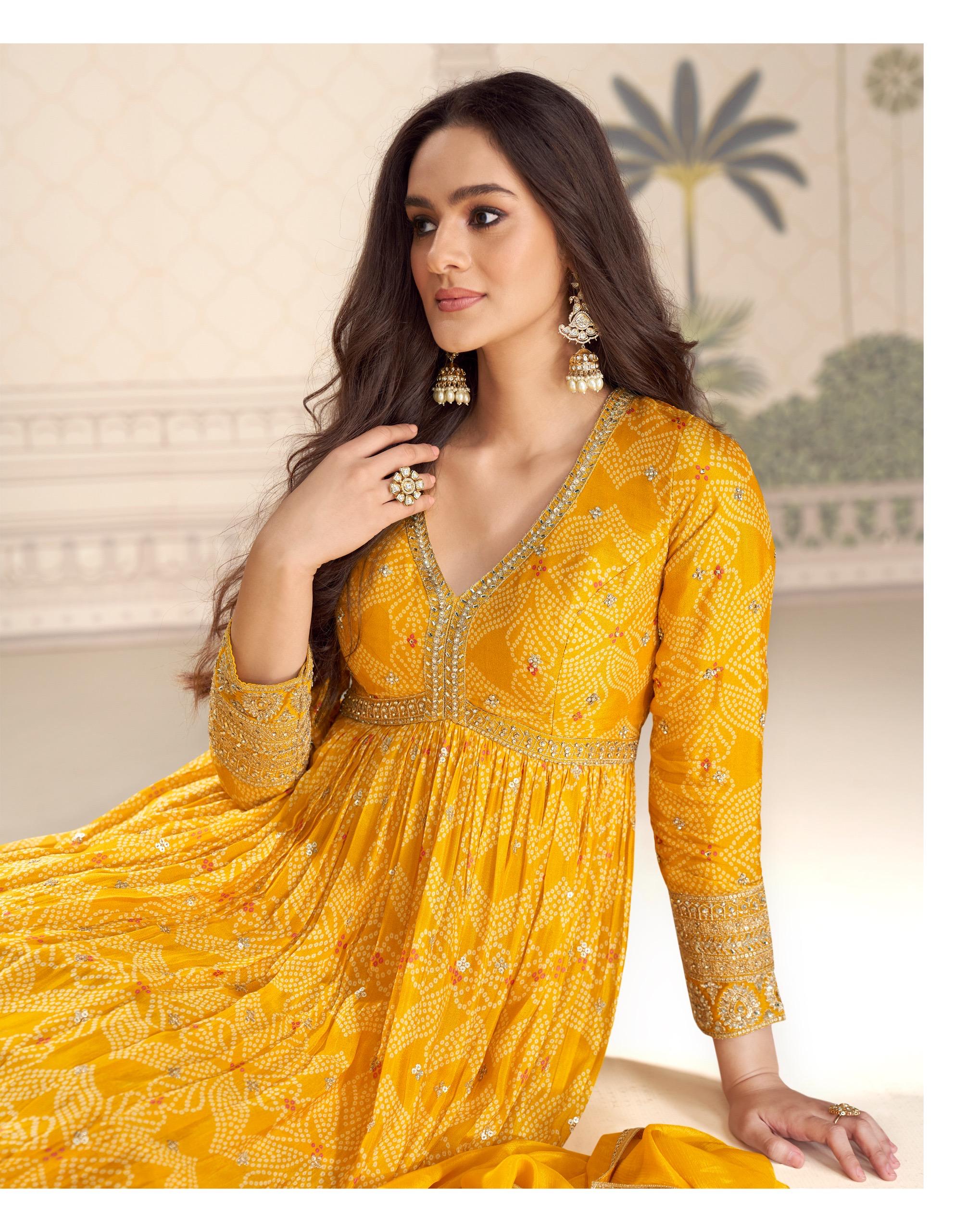 Sayuri Bandhan Chinon Silk With Embroidered Gown And Dupatta Collection