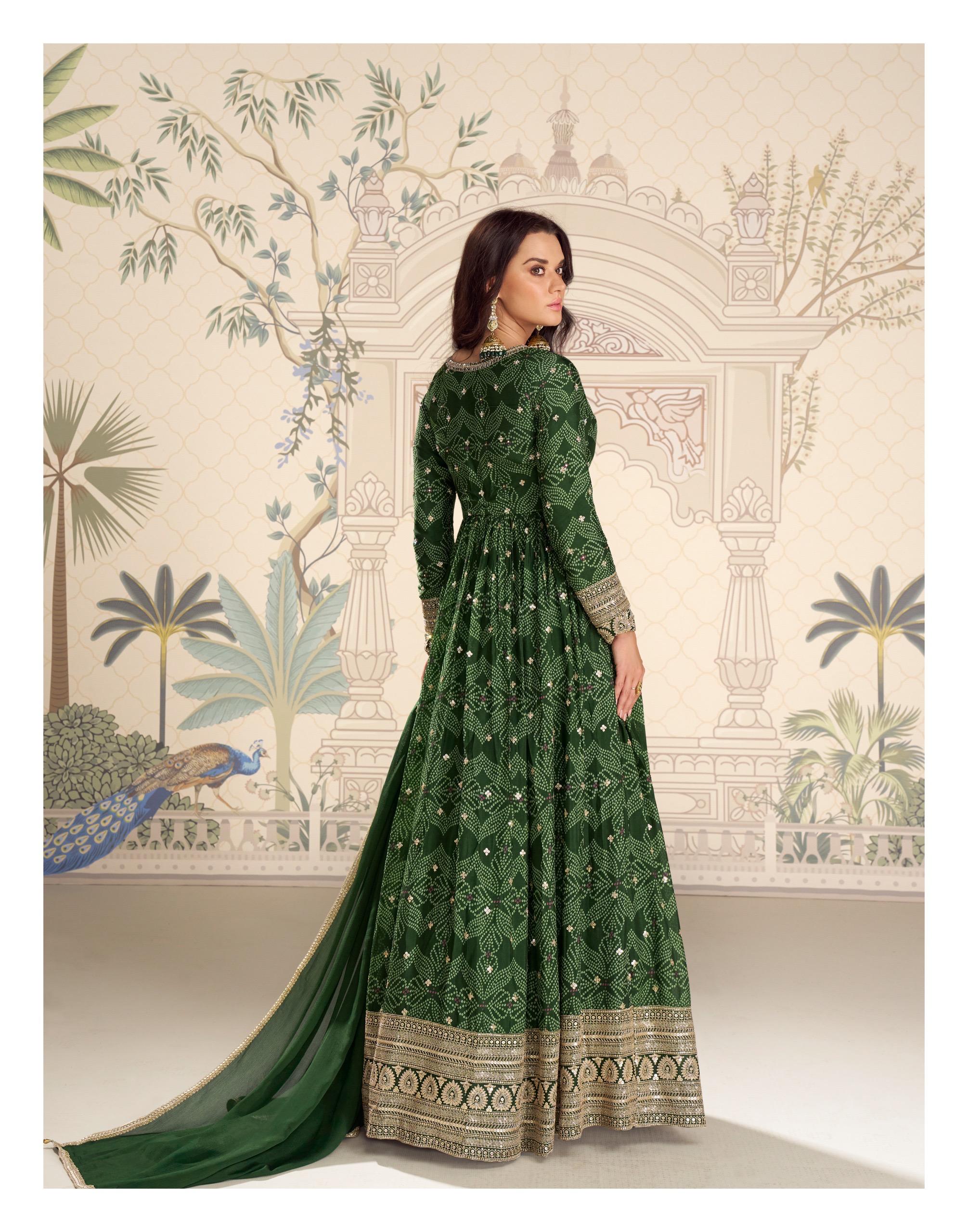 Sayuri Bandhan Chinon Silk With Embroidered Gown And Dupatta Collection