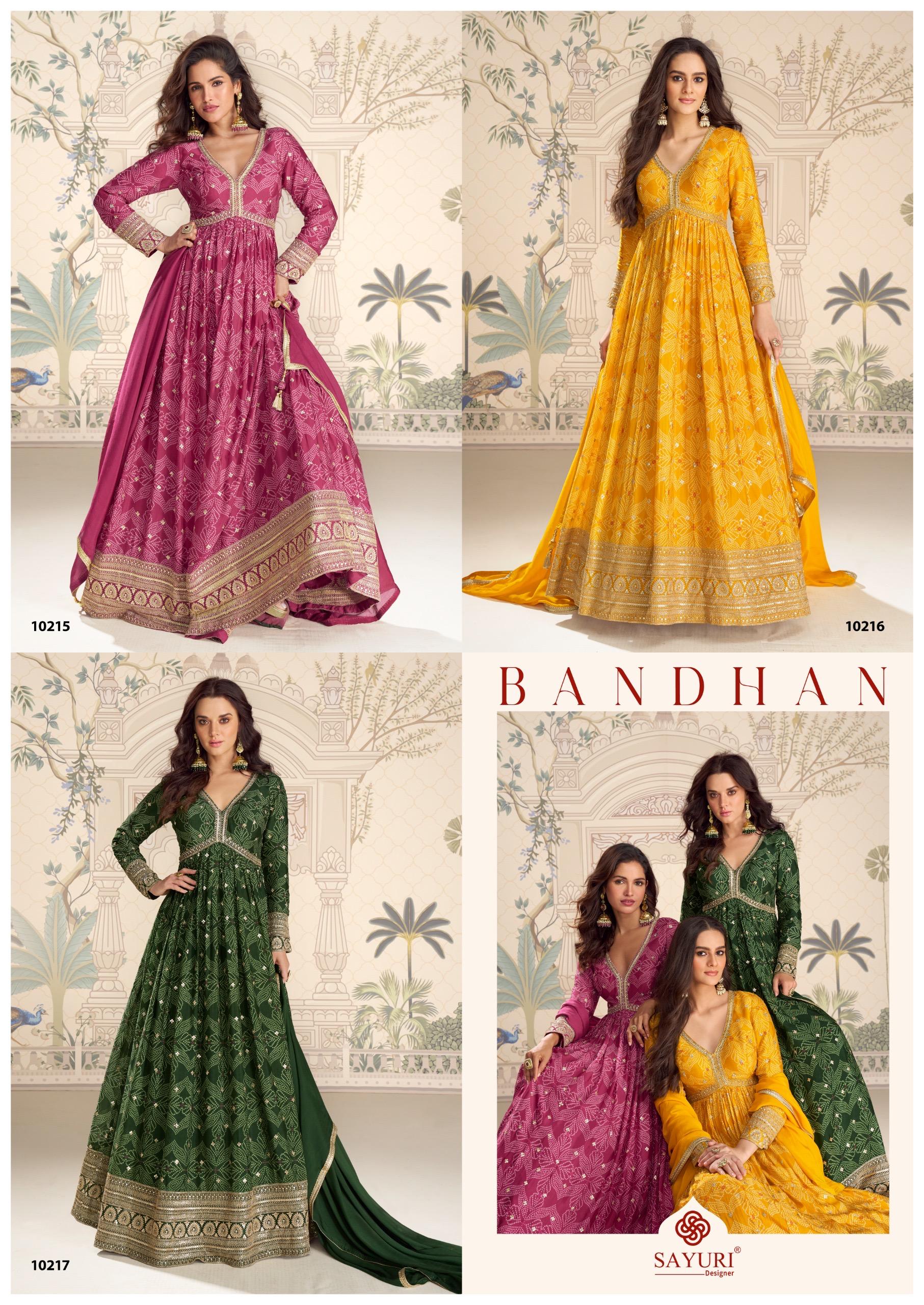 Sayuri Bandhan Chinon Silk With Embroidered Gown And Dupatta Collection