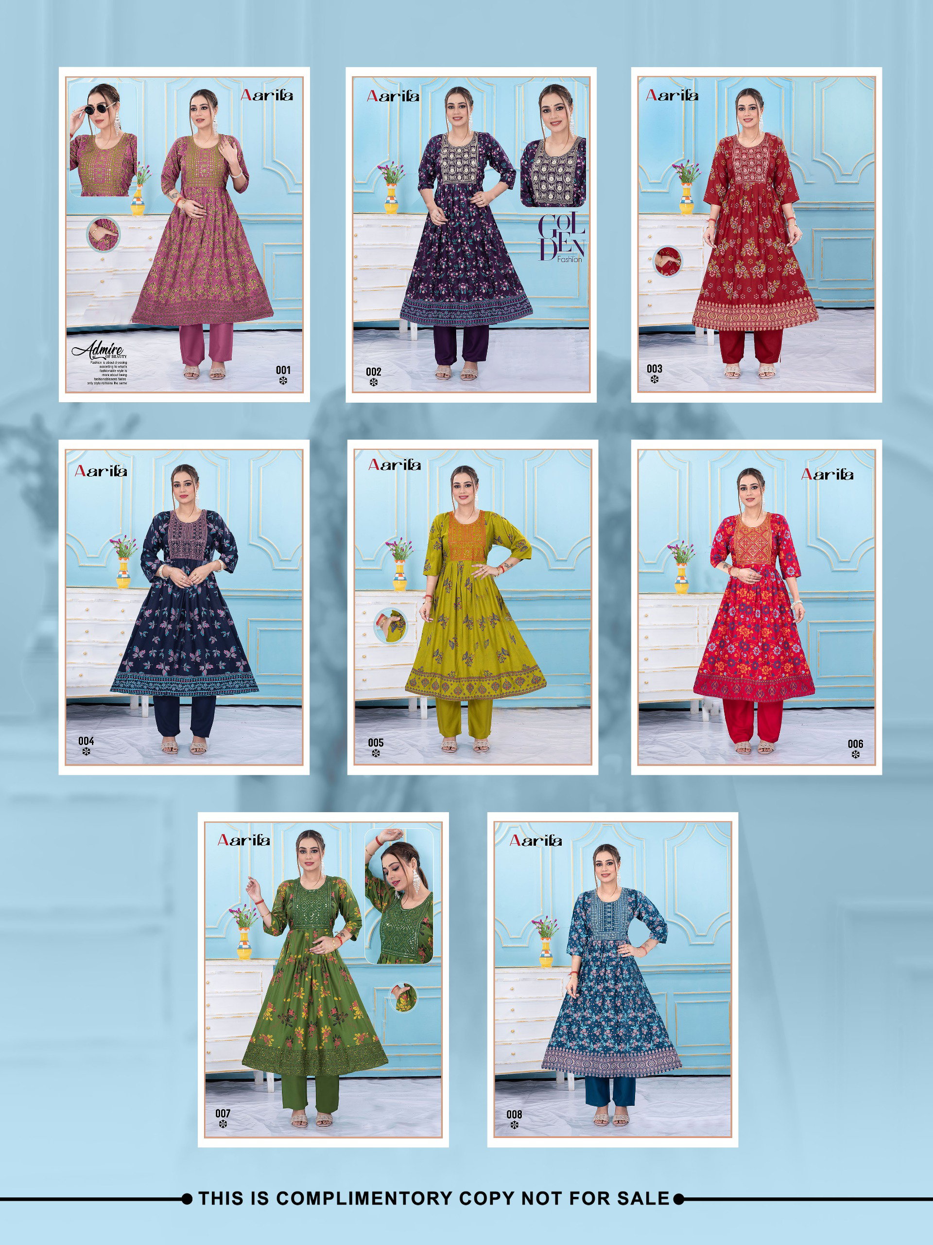 Beauty Queen Aarifa Rayon Embroidered Alia Cut Kurtis Collection