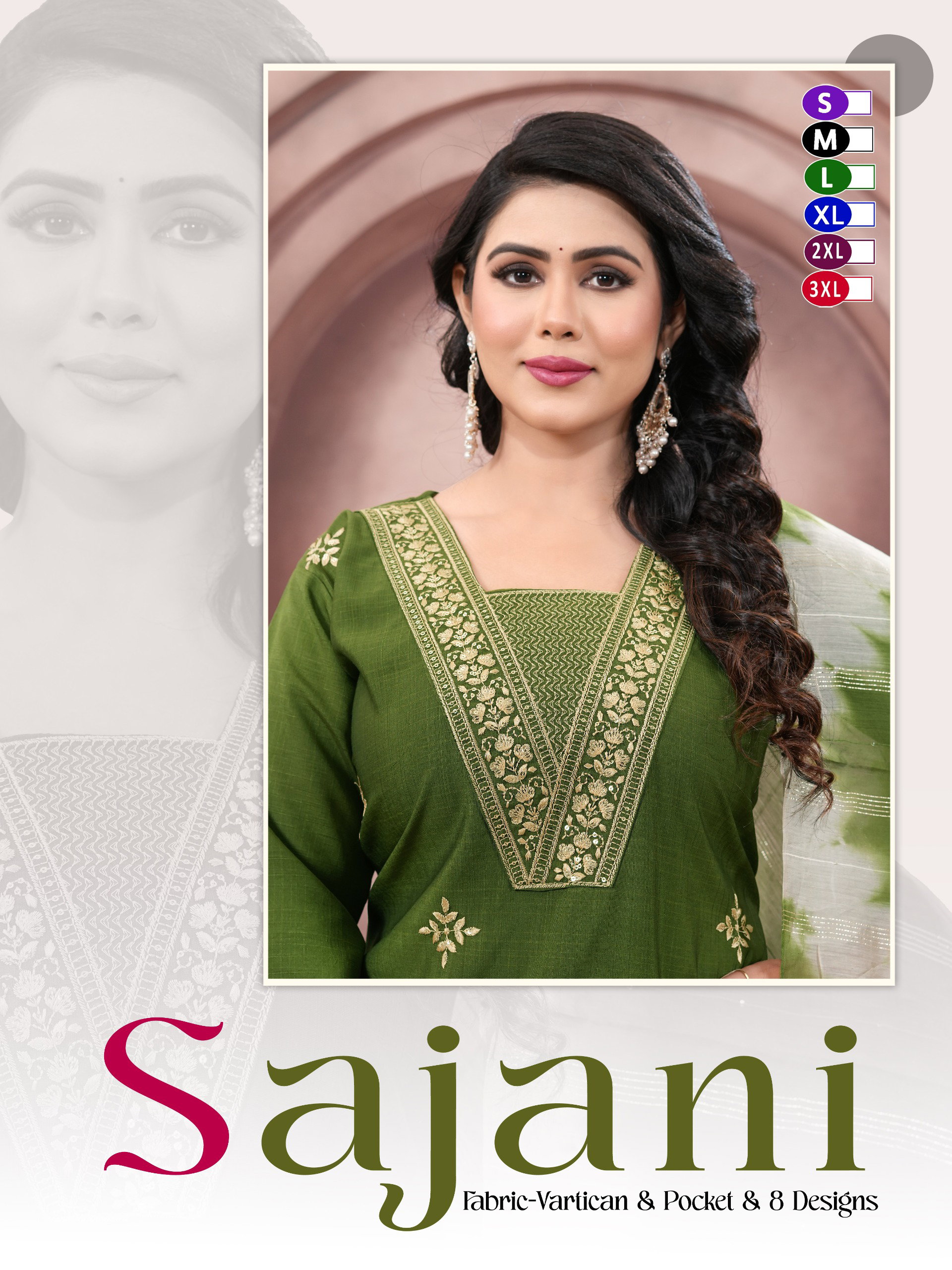 Beauty Sajani Vertican Plain Sequence Embroidery work Kurtis Collection