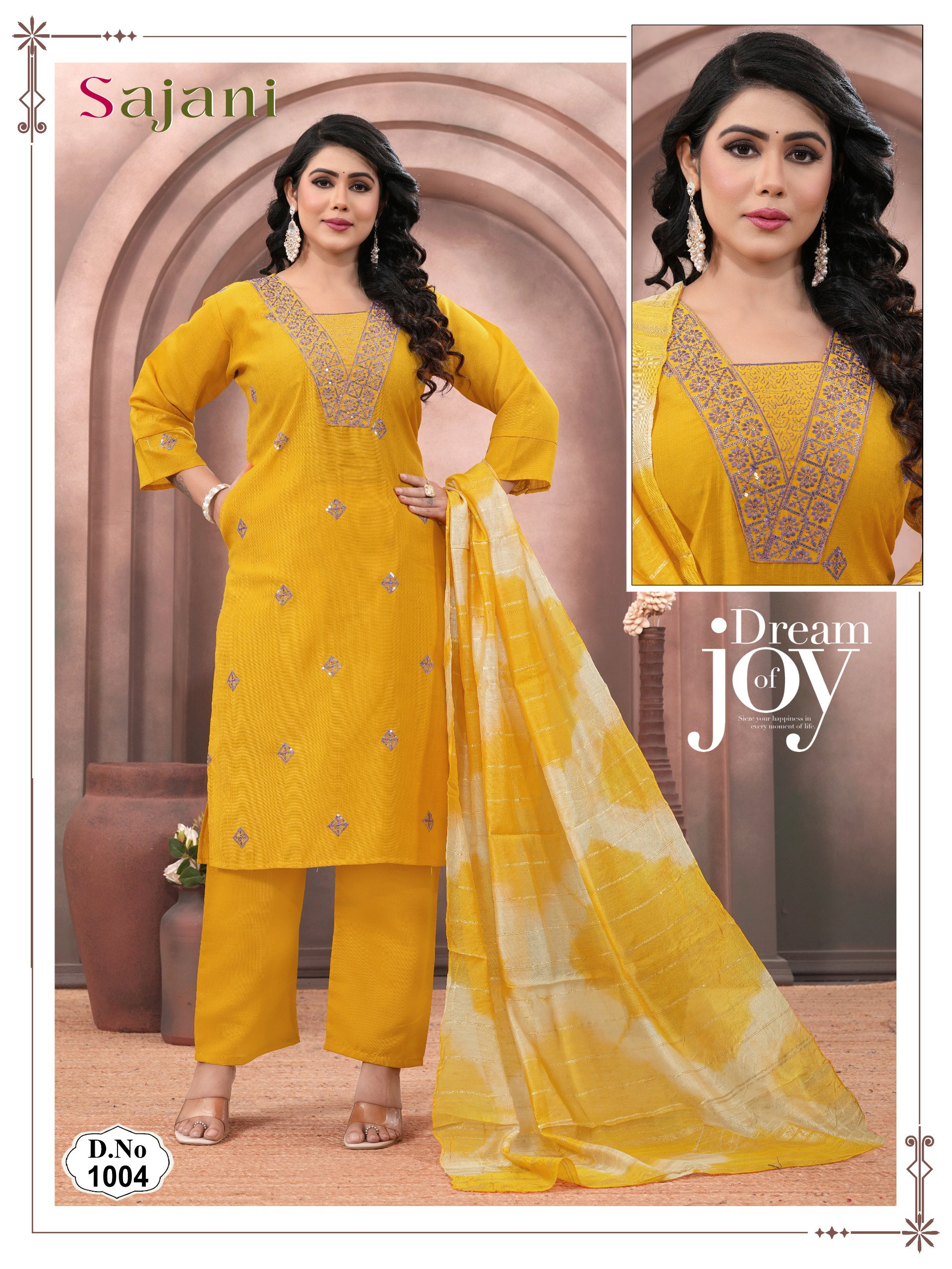 Beauty Sajani Vertican Plain Sequence Embroidery work Kurtis Collection