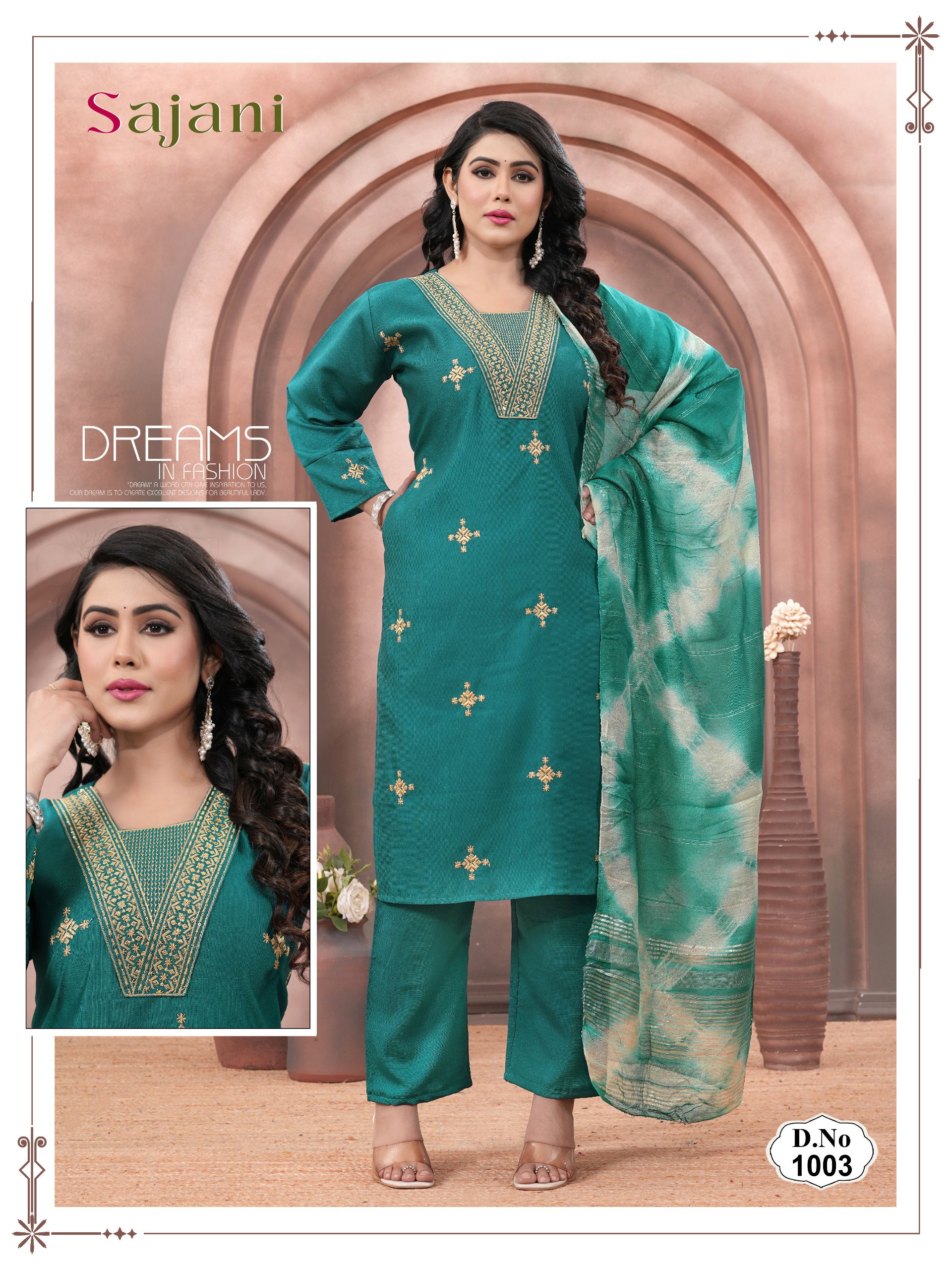 Beauty Sajani Vertican Plain Sequence Embroidery work Kurtis Collection