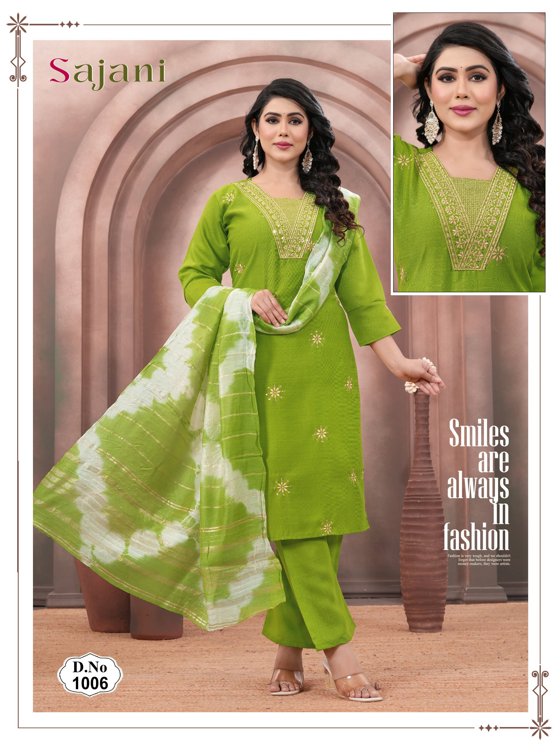 Beauty Sajani Vertican Plain Sequence Embroidery work Kurtis Collection