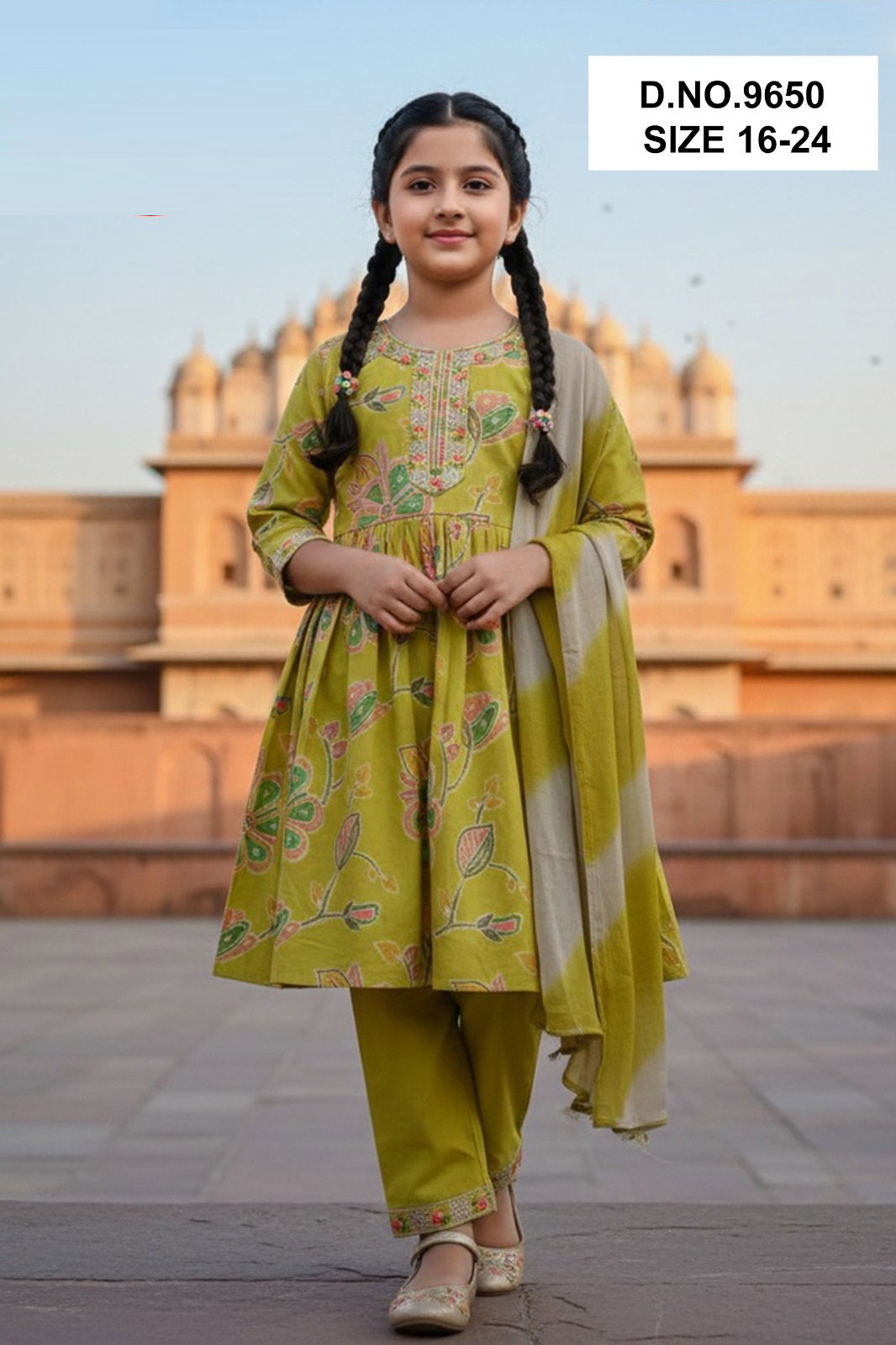 Vincy Vol 7 Pant Set Roman Silk Kids Wear Kurti And Pant Dupatta Collection