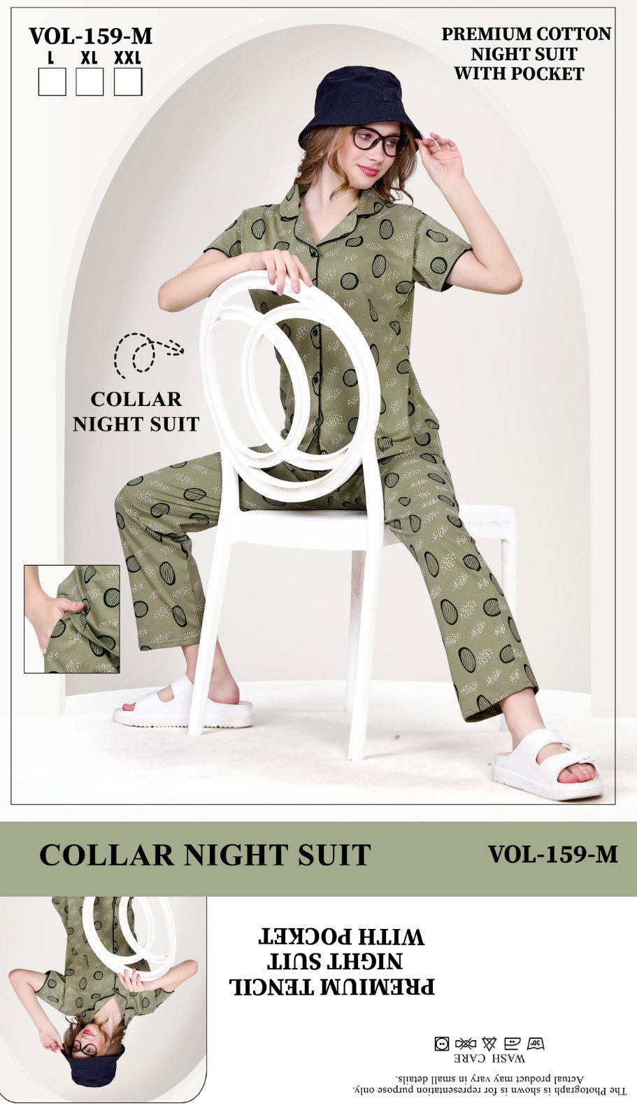 Summer Special 159 M Heavy Shinker Hosiery Cotton Night Suit