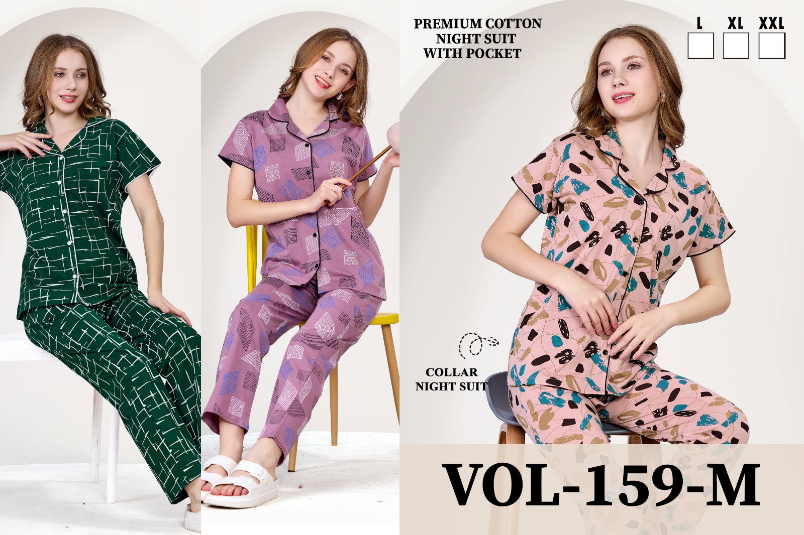 Summer Special 159 M Heavy Shinker Hosiery Cotton Night Suit