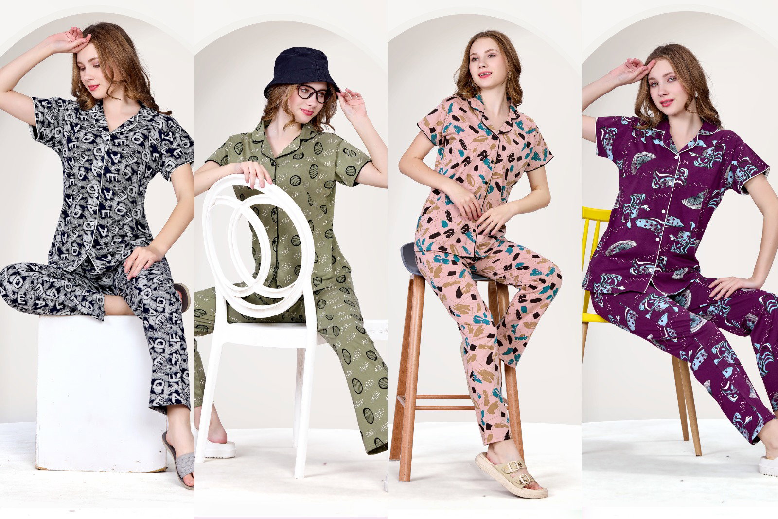 Summer Special 159 M Heavy Shinker Hosiery Cotton Night Suit
