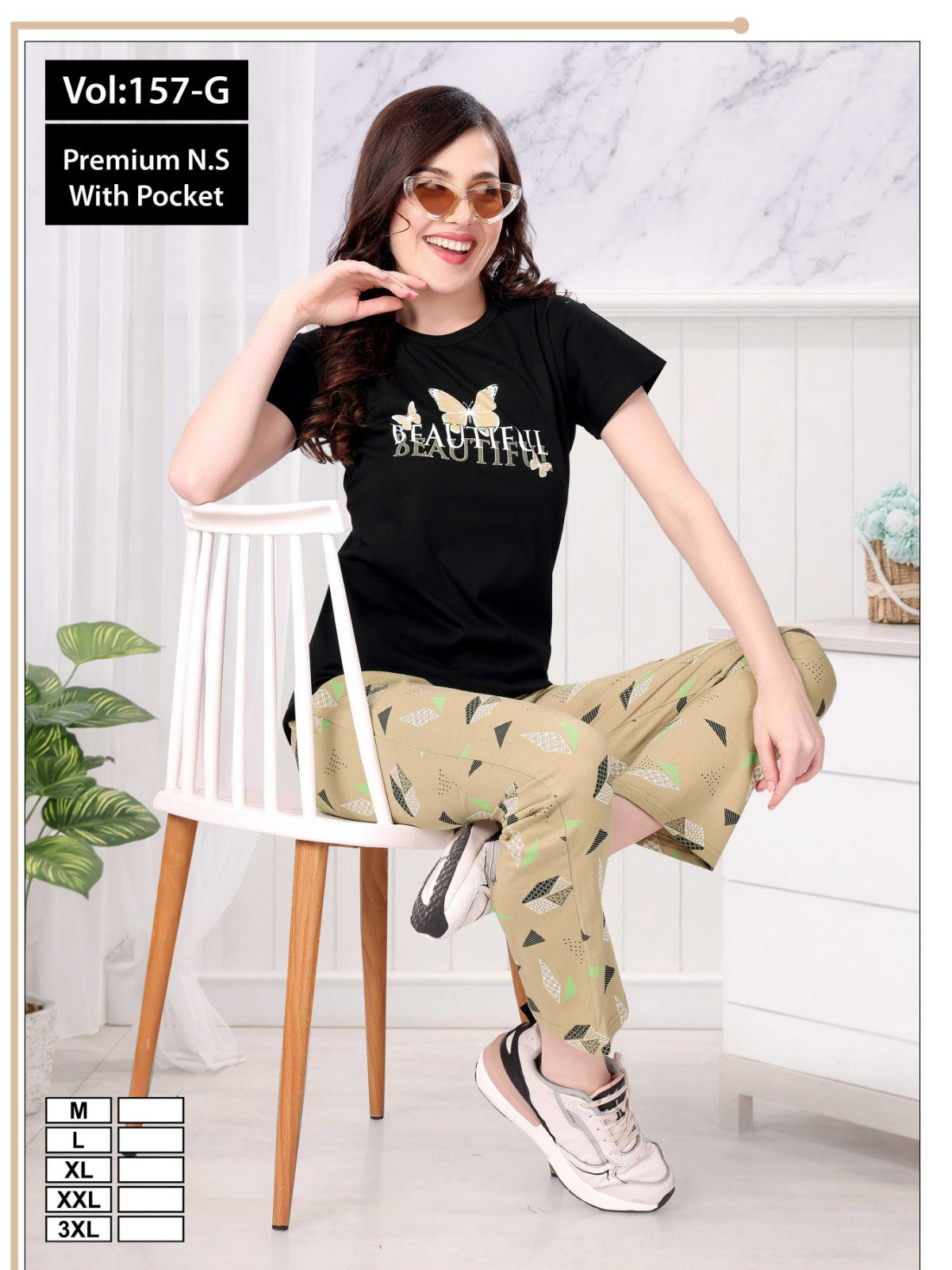 Summer Special 157 G Heavy Hosiery Cotton Night Suit With Pocket