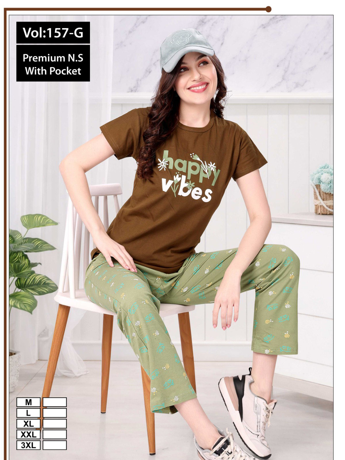 Summer Special 157 G Heavy Hosiery Cotton Night Suit With Pocket
