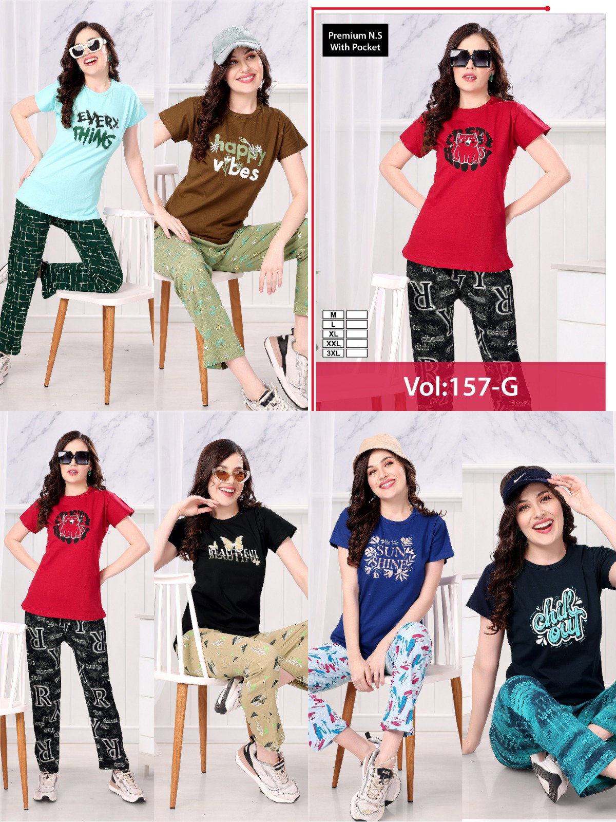 Summer Special 157 G Heavy Hosiery Cotton Night Suit With Pocket