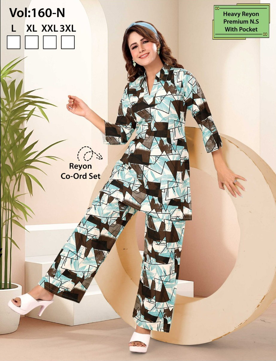 Summer Special 160 N Heavy Rayon 22KG Print Night Suit With Pocket