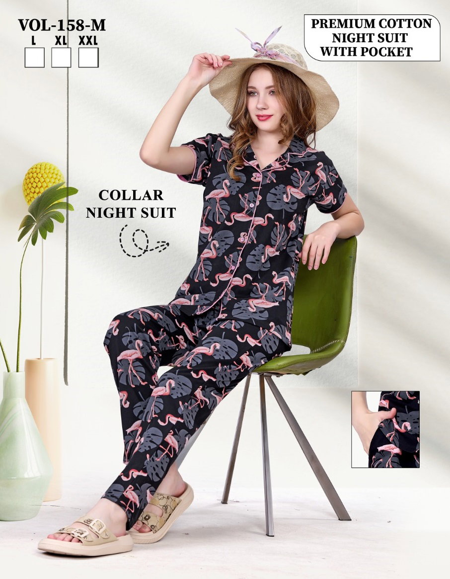 Summer Special 158 M Heavy Shinker Hosiery Cotton Printed Night Suit