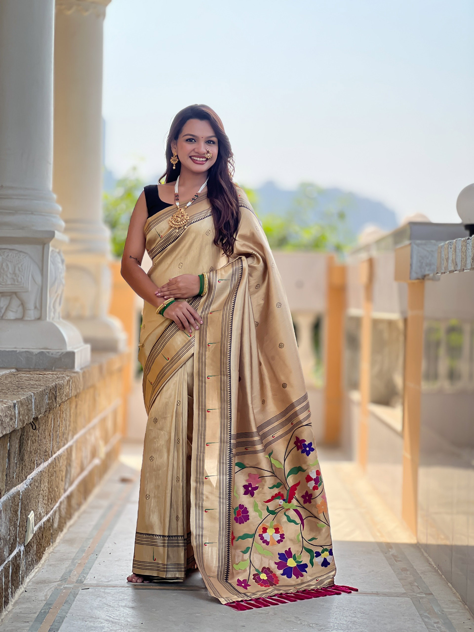 Lekha MN Zari Paithani Vol 1 Zari Tissue Pethani Silk Zari Weaving Saree