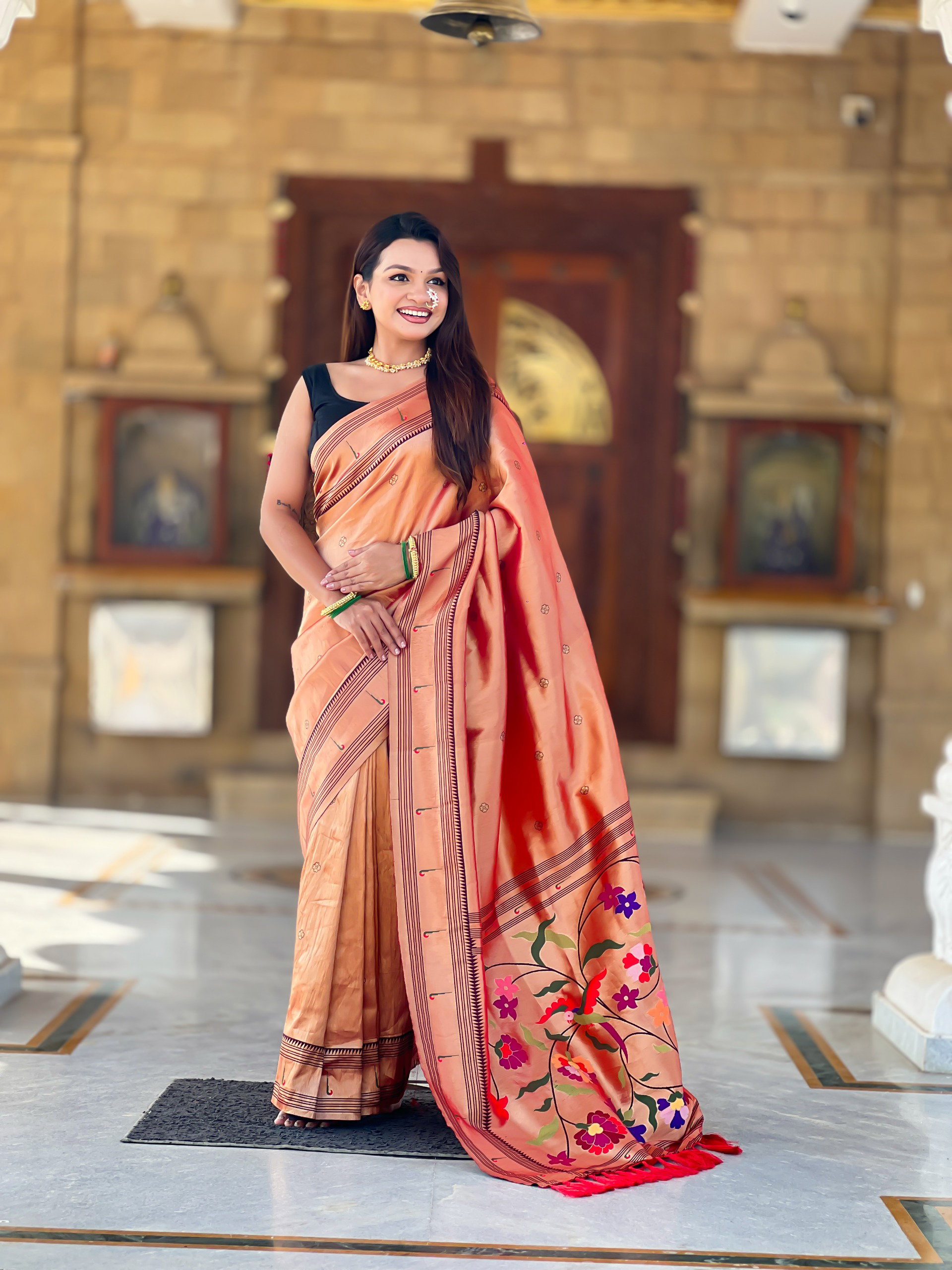 Lekha MN Zari Paithani Vol 1 Zari Tissue Pethani Silk Zari Weaving Saree