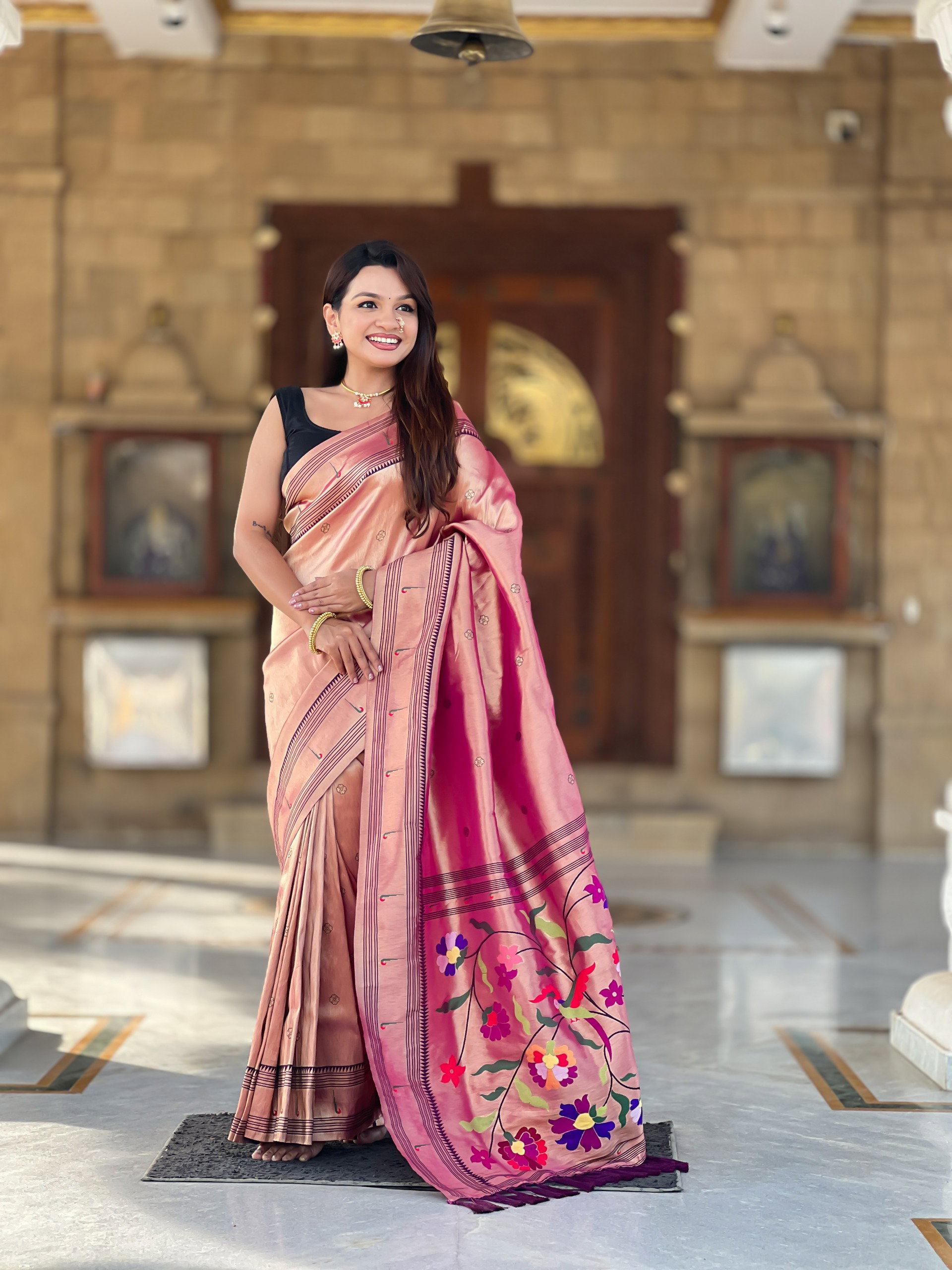 Lekha MN Zari Paithani Vol 1 Zari Tissue Pethani Silk Zari Weaving Saree