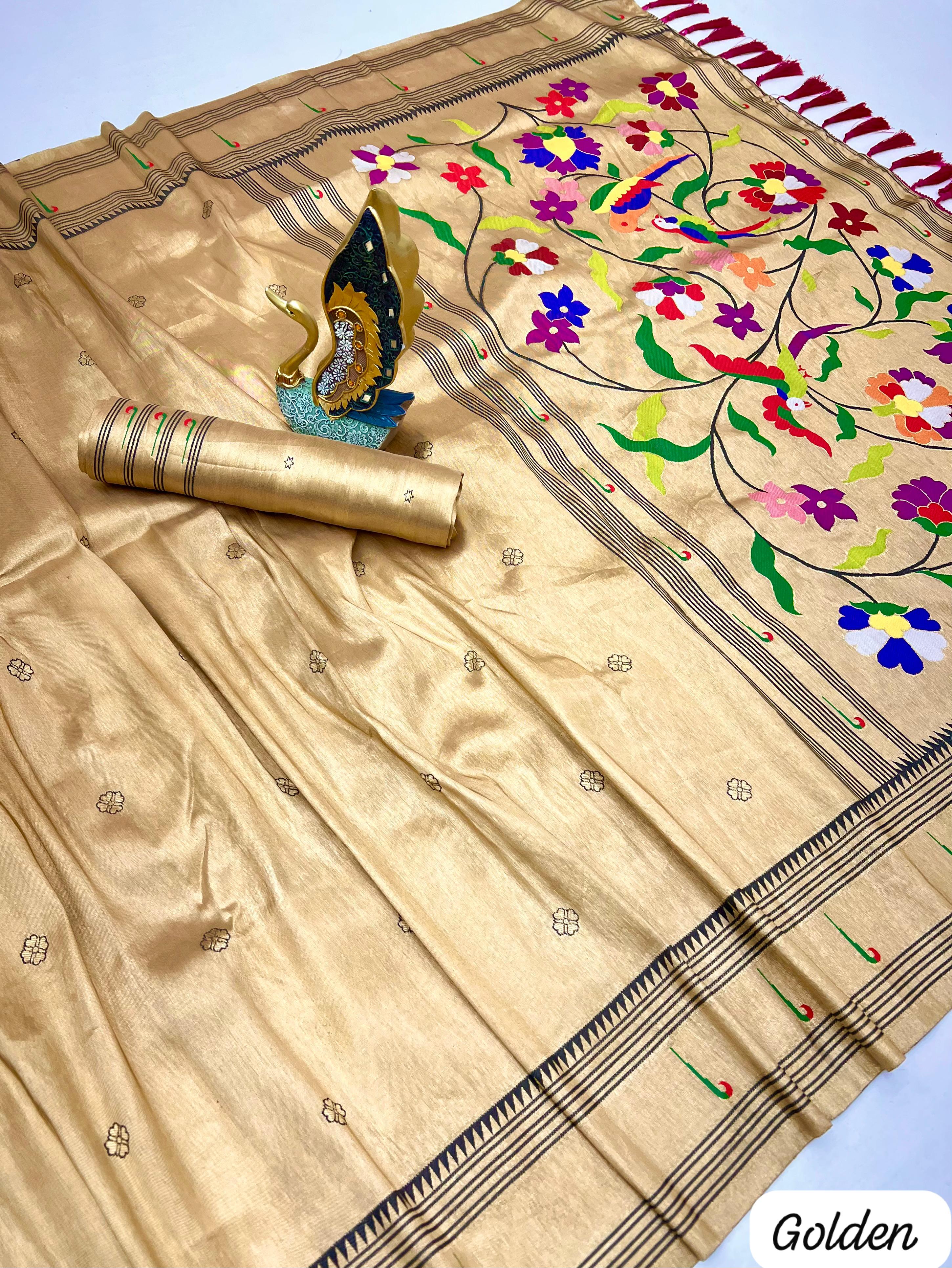 Lekha MN Zari Paithani Vol 1 Zari Tissue Pethani Silk Zari Weaving Saree