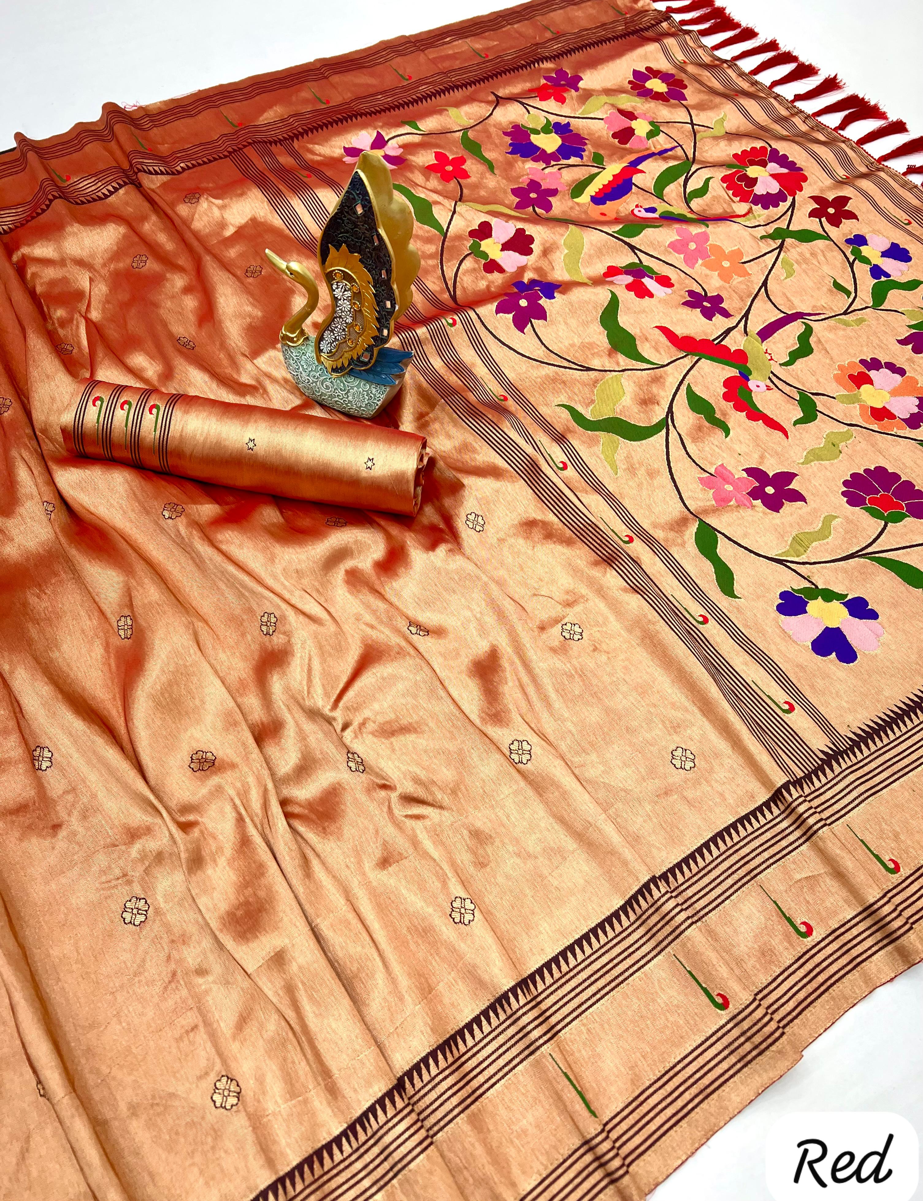 Lekha MN Zari Paithani Vol 1 Zari Tissue Pethani Silk Zari Weaving Saree