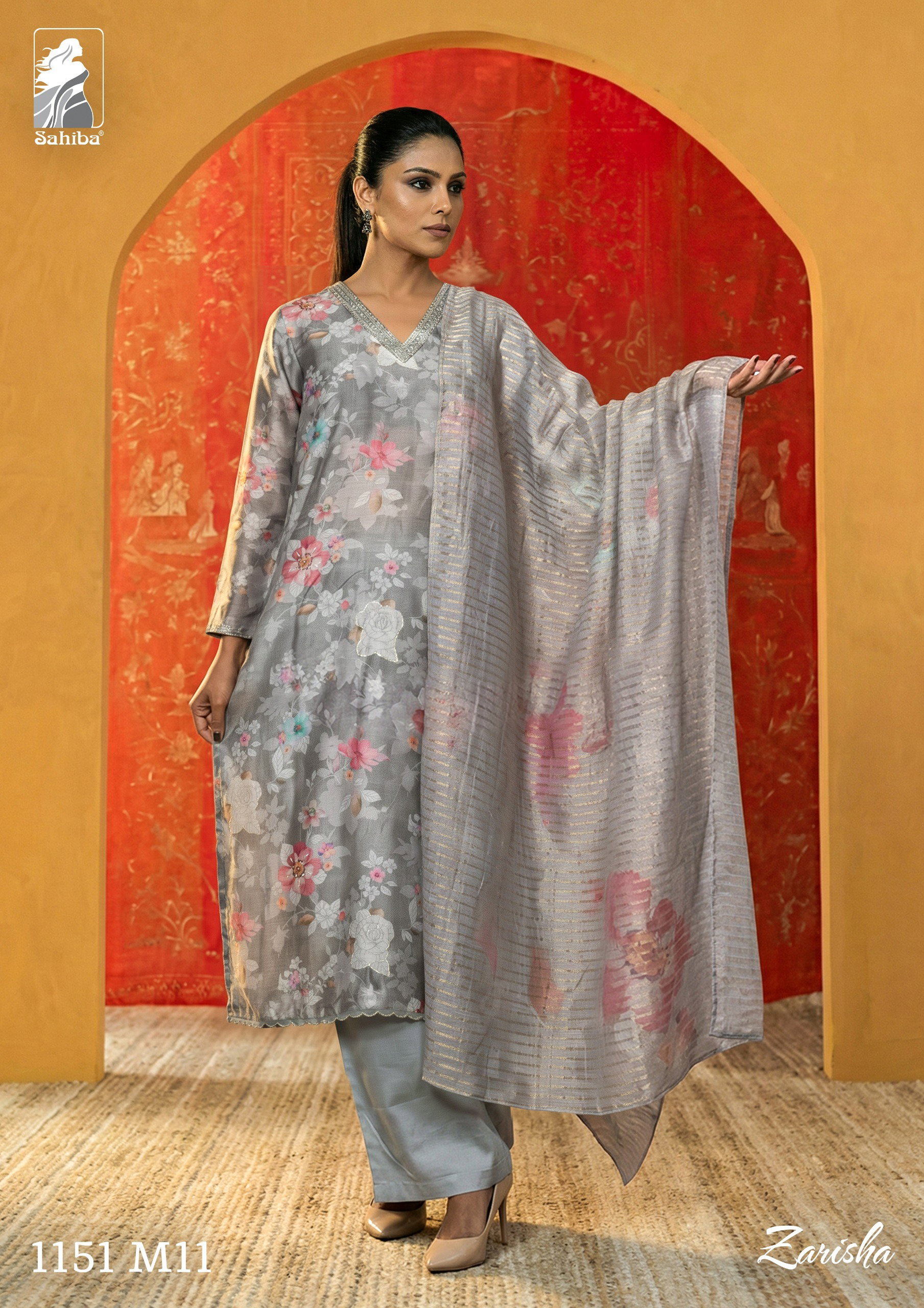 Sahiba Zarisha Muslin Silk Digital Printed With Handwork Salwar Kameez