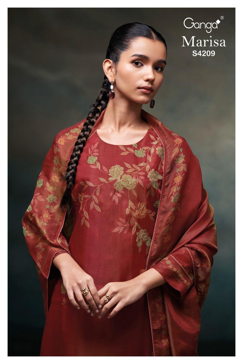 Ganga Marisa 4209 Bemberg Silk With Embroidery Salwar Kameez
