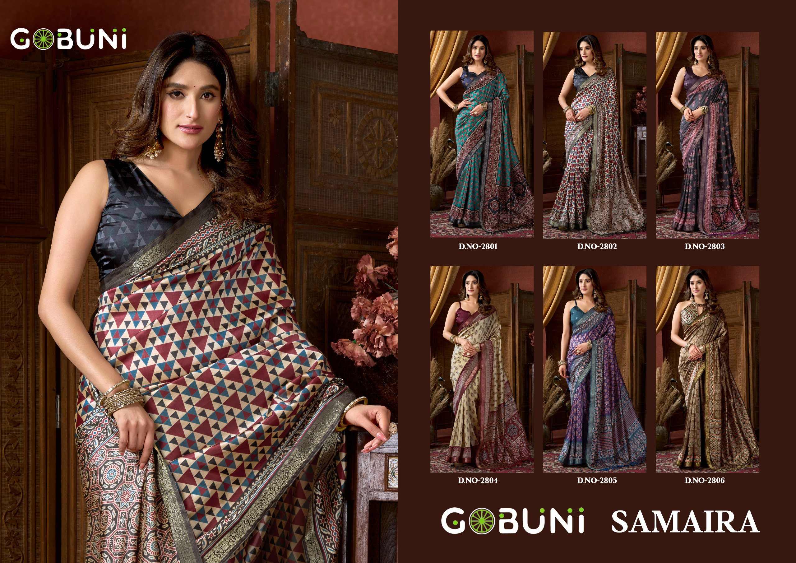 Gobuni Samaira Cluster Digital Printed Saree Collection